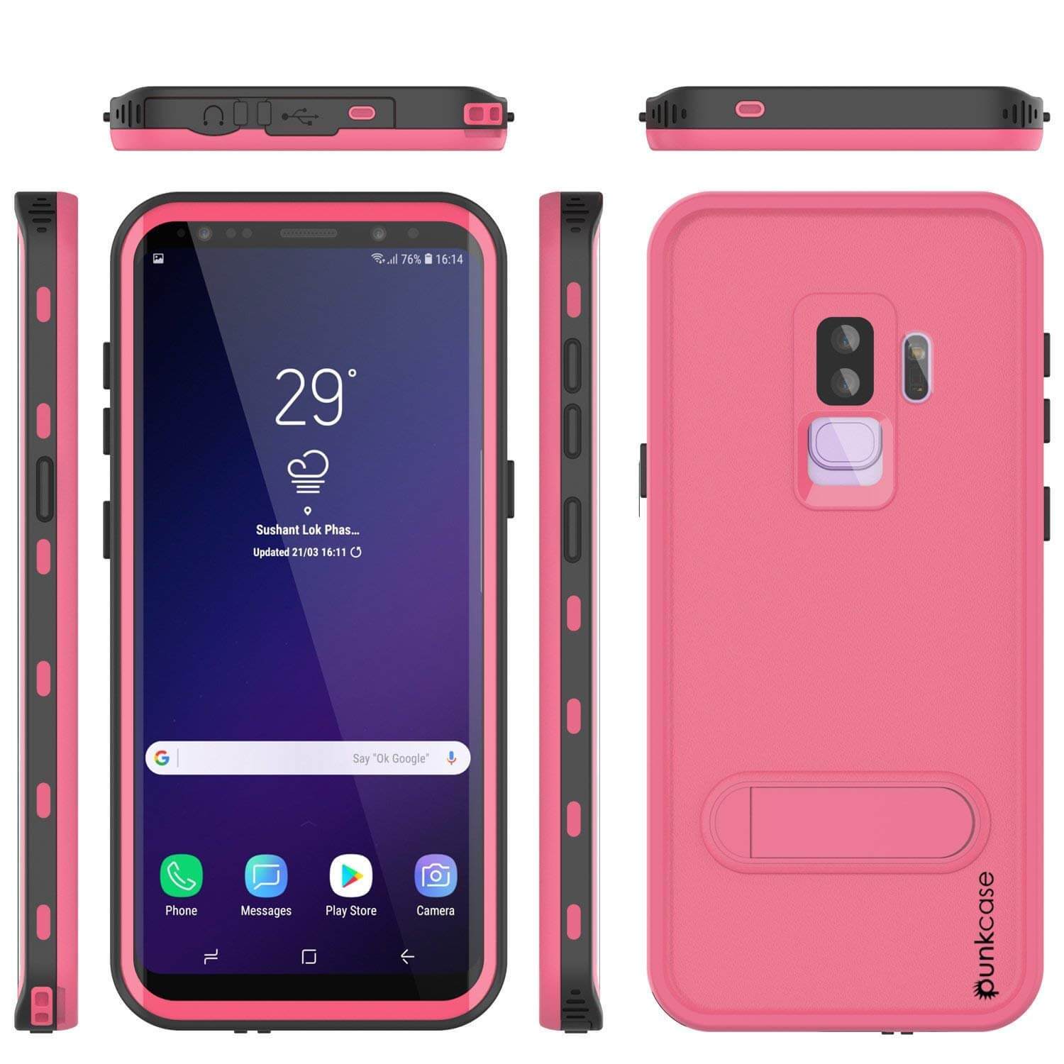 Galaxy S9 Plus Waterproof Case, Punkcase [KickStud Series] Armor Cover [WHITE]