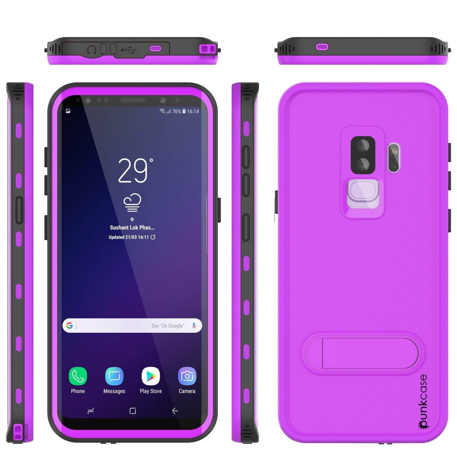 Galaxy S9 Plus Waterproof Case, Punkcase [KickStud Series] Armor Cover [WHITE]
