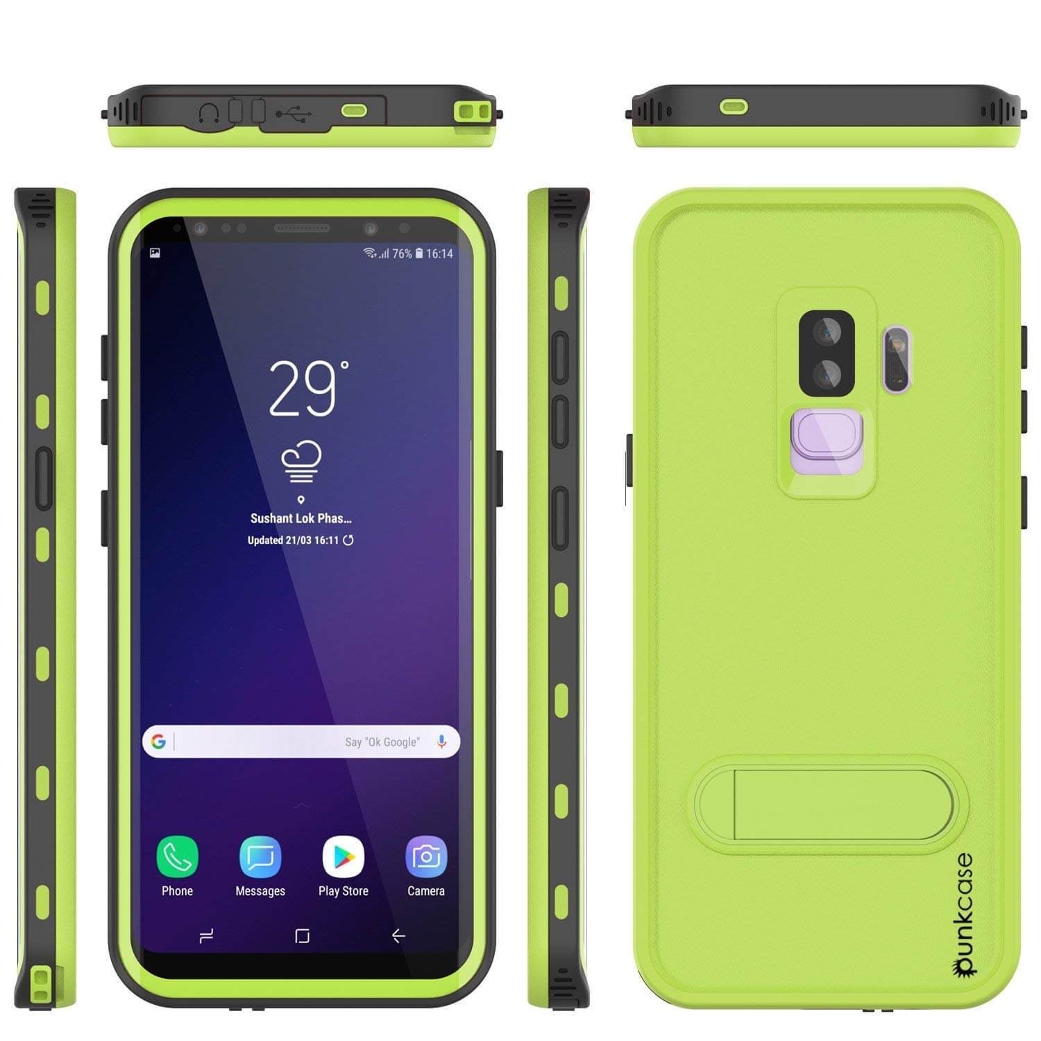 Galaxy S9 Plus Waterproof Case, Punkcase [KickStud Series] Armor Cover [TEAL]