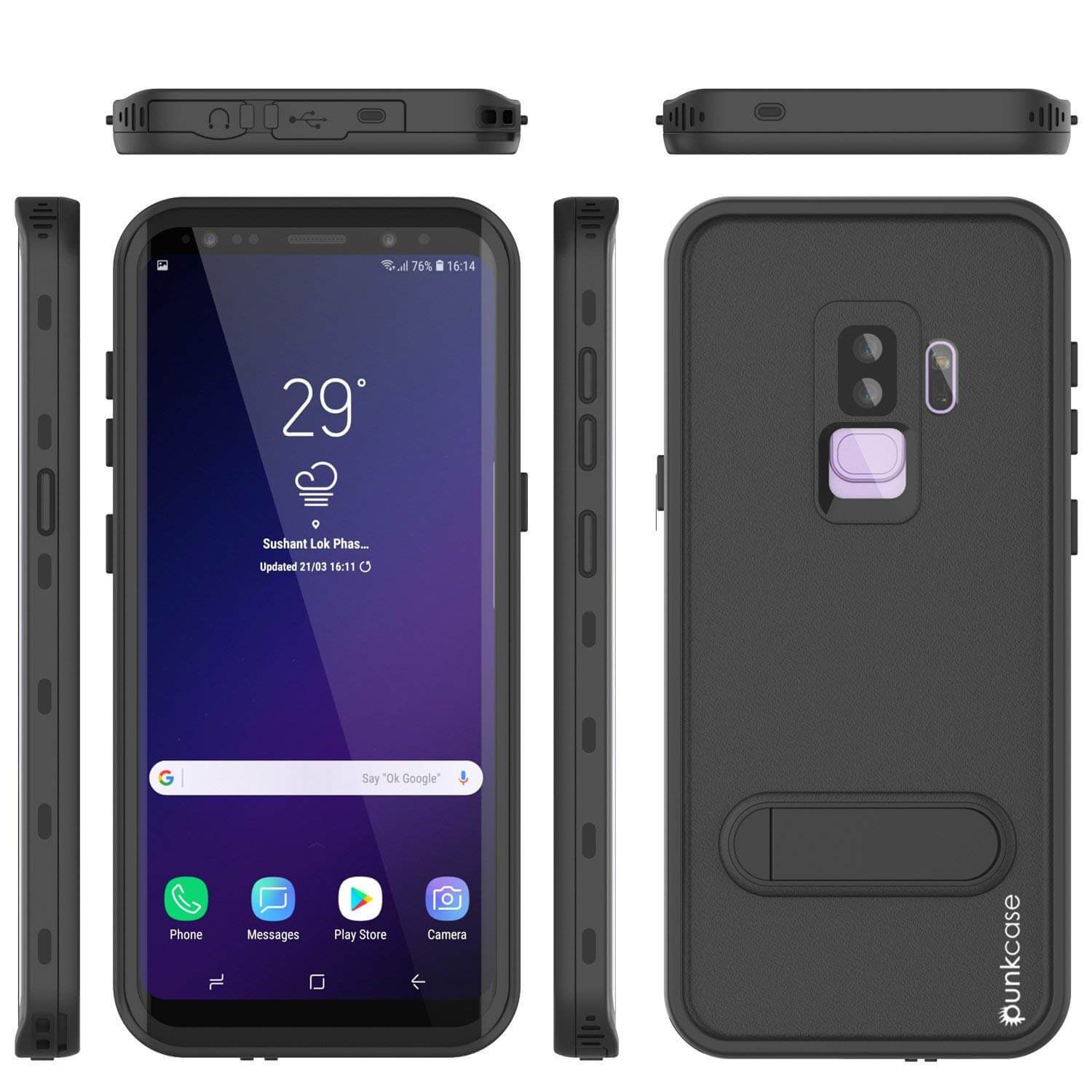 Galaxy S9 Plus Waterproof Case, Punkcase [KickStud Series] Armor Cover [LIGHT GREEN]