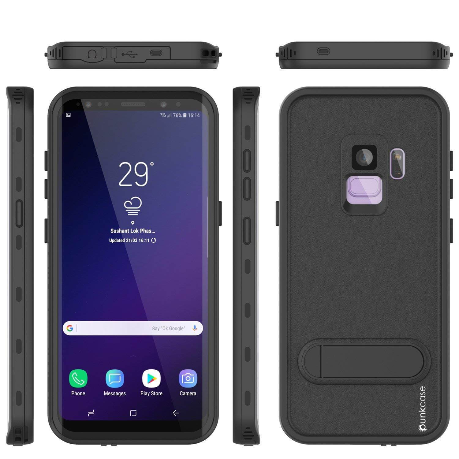 Galaxy S9 Waterproof Case, Punkcase [KickStud Series] Armor Cover [WHITE]