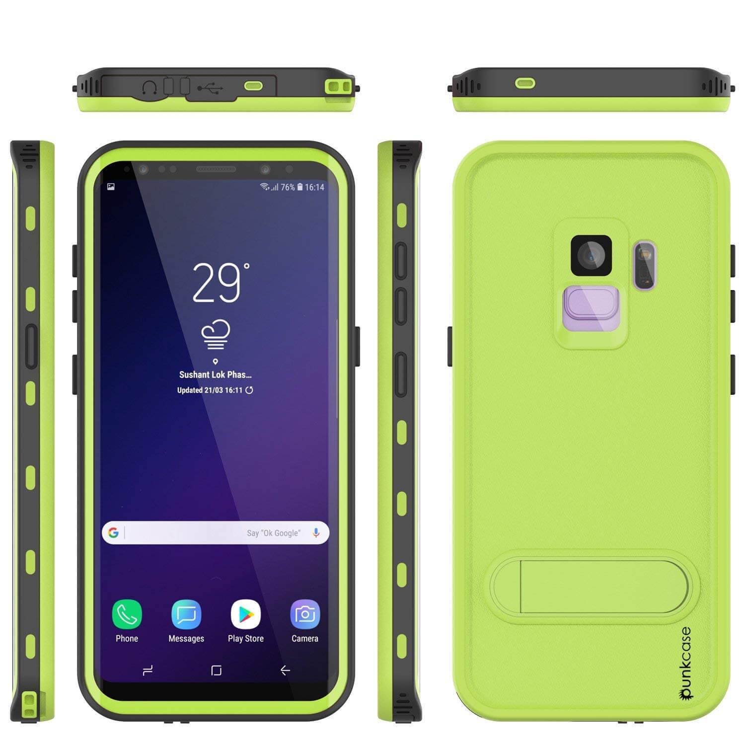 Galaxy S9 Waterproof Case, Punkcase [KickStud Series] Armor Cover [BLACK]