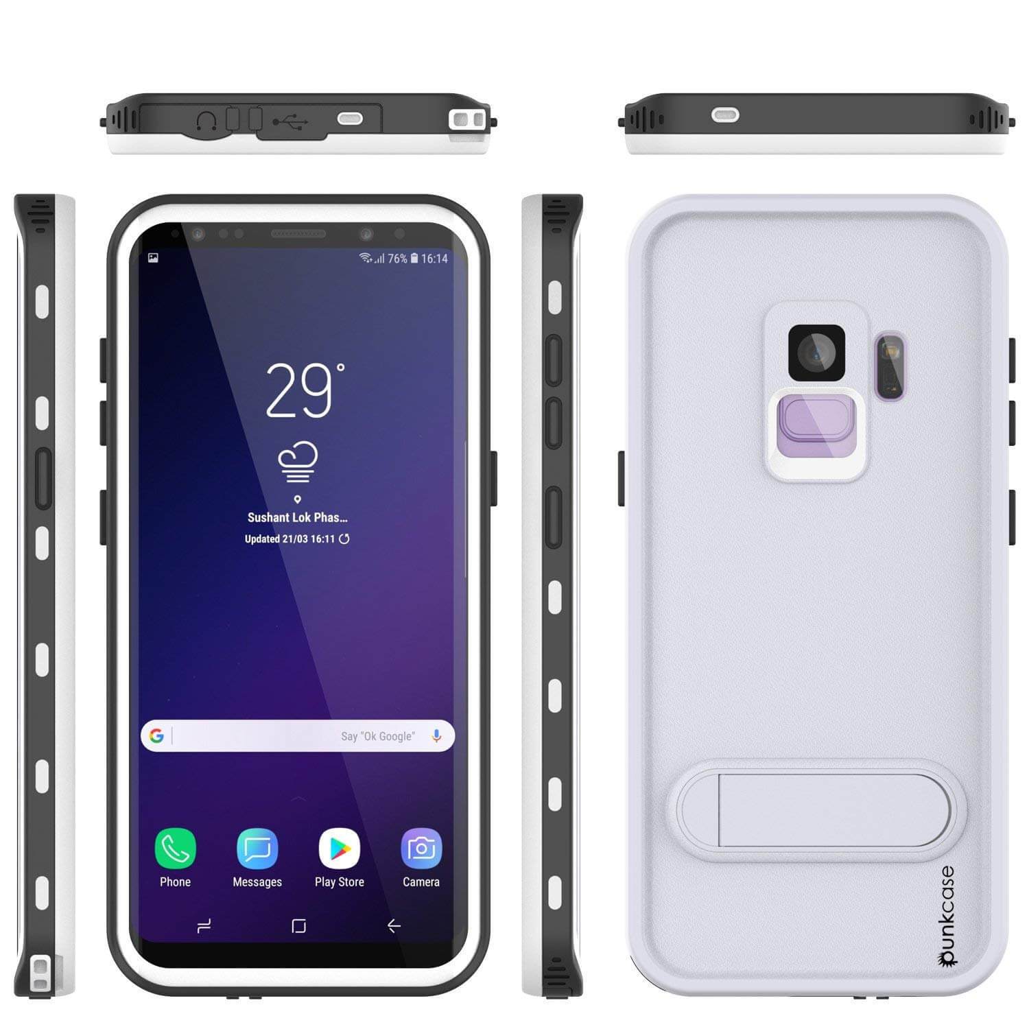 Galaxy S9 Waterproof Case, Punkcase [KickStud Series] Armor Cover [TEAL]