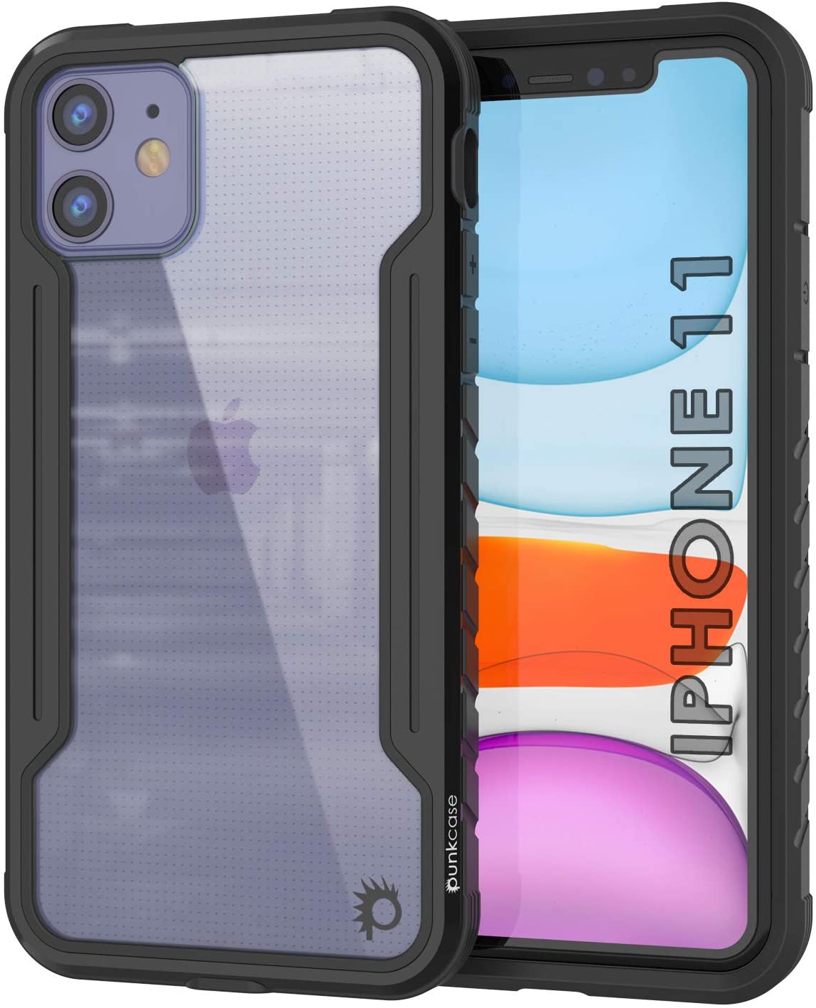 Punkcase iPhone 12 ravenger Case Protective Military Grade Multilayer Cover [Grey-Black]