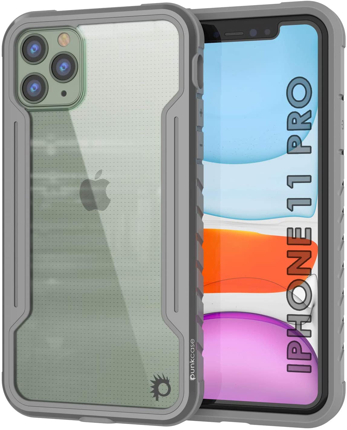 Punkcase iPhone 12 Pro ravenger Case Protective Military Grade Multilayer Cover [Grey-Black]