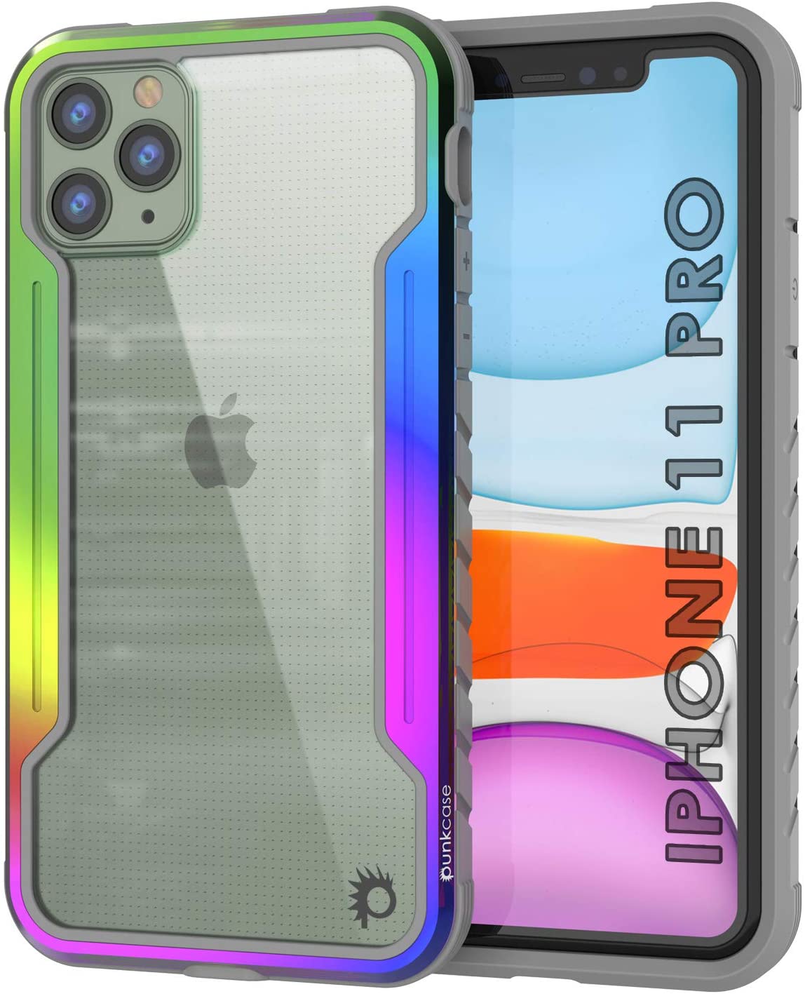 Punkcase iPhone 11 Pro ravenger Case Protective Military Grade Multilayer Cover [Grey]