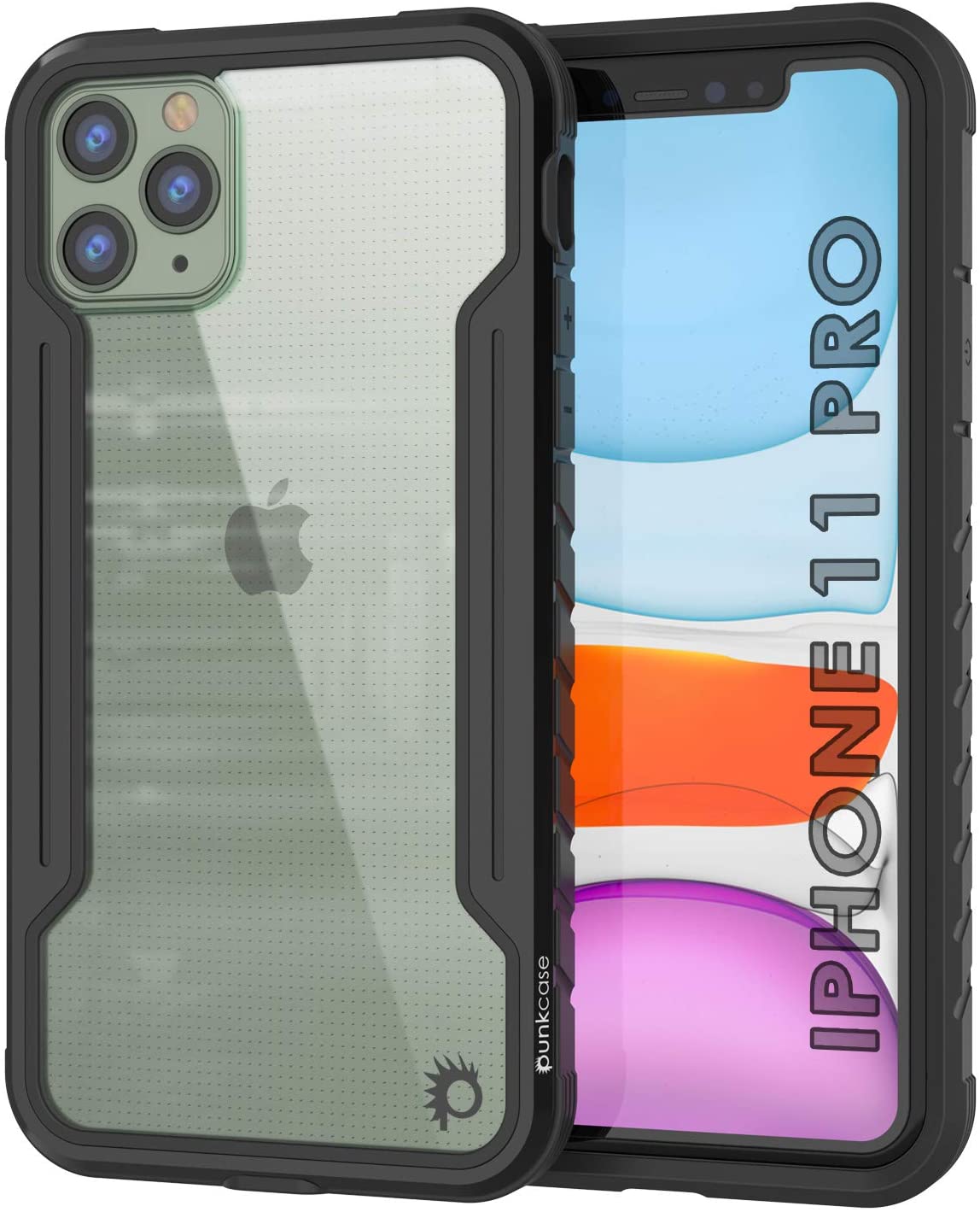 Punkcase iPhone 12 Pro ravenger Case Protective Military Grade Multilayer Cover [Grey-Black]