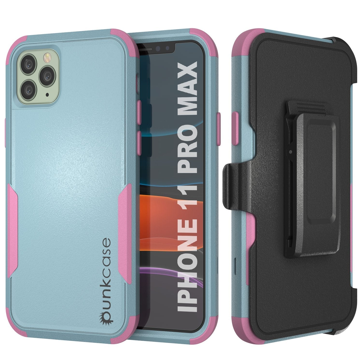 Punkcase for iPhone 11 Pro Max Belt Clip Multilayer Holster Case [Patron Series] [Red-Black]
