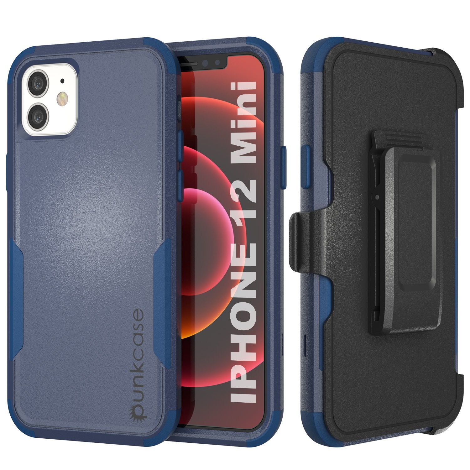 Punkcase for iPhone 12 Mini Belt Clip Multilayer Holster Case [Patron Series] [Red-Black]