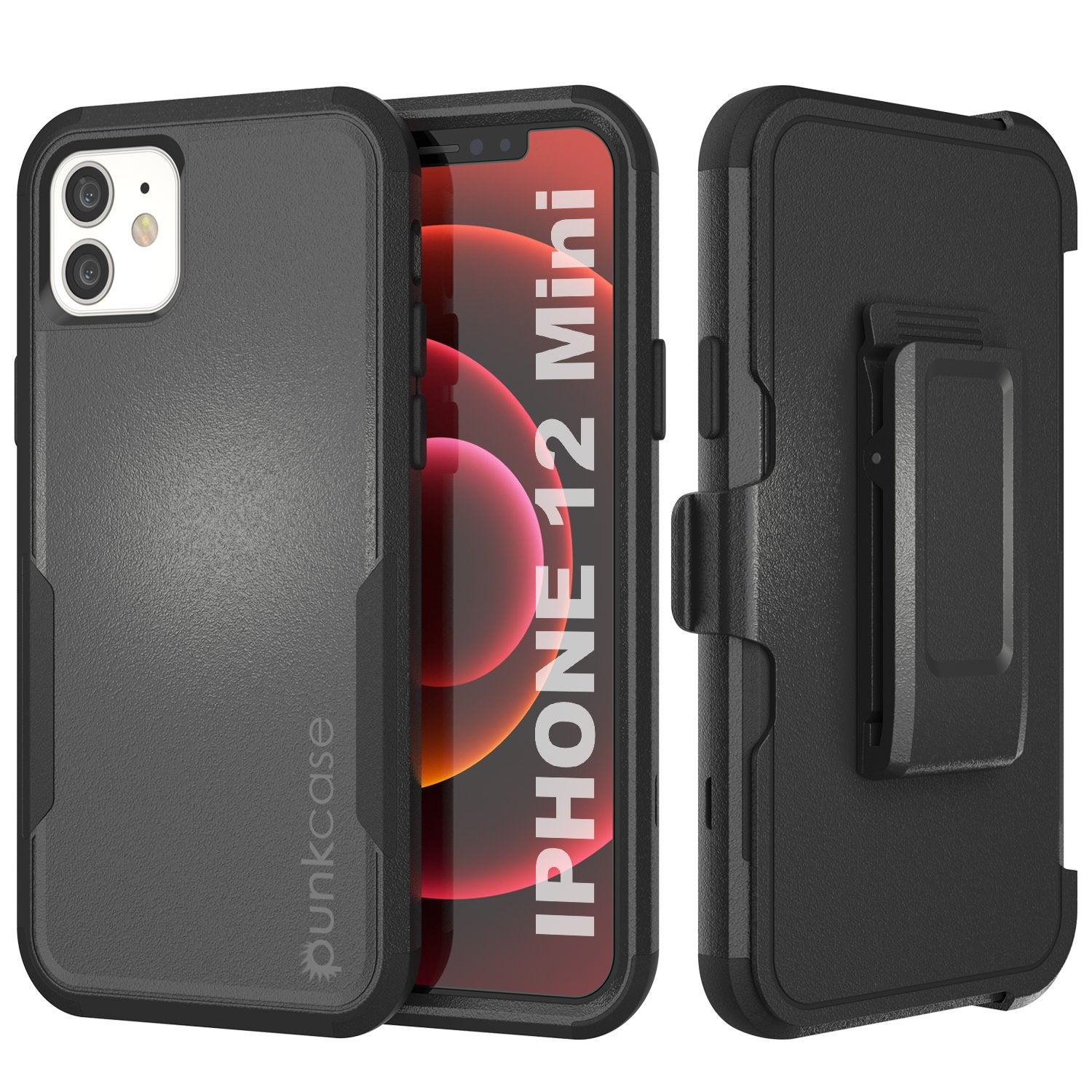 Punkcase for iPhone 12 Mini Belt Clip Multilayer Holster Case [Patron Series] [Mint-Pink]