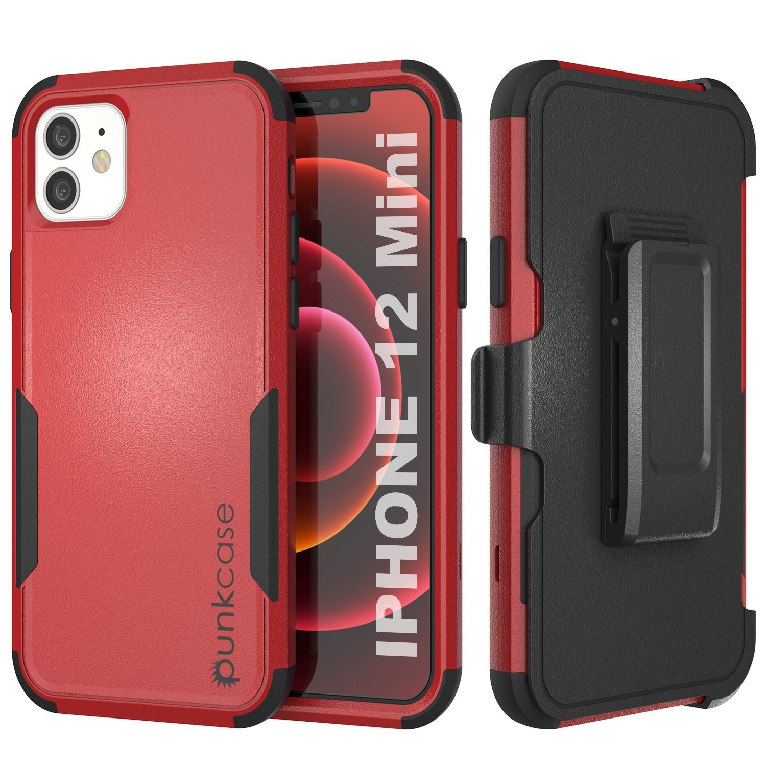 Punkcase for iPhone 12 Mini Belt Clip Multilayer Holster Case [Patron Series] [Pink]