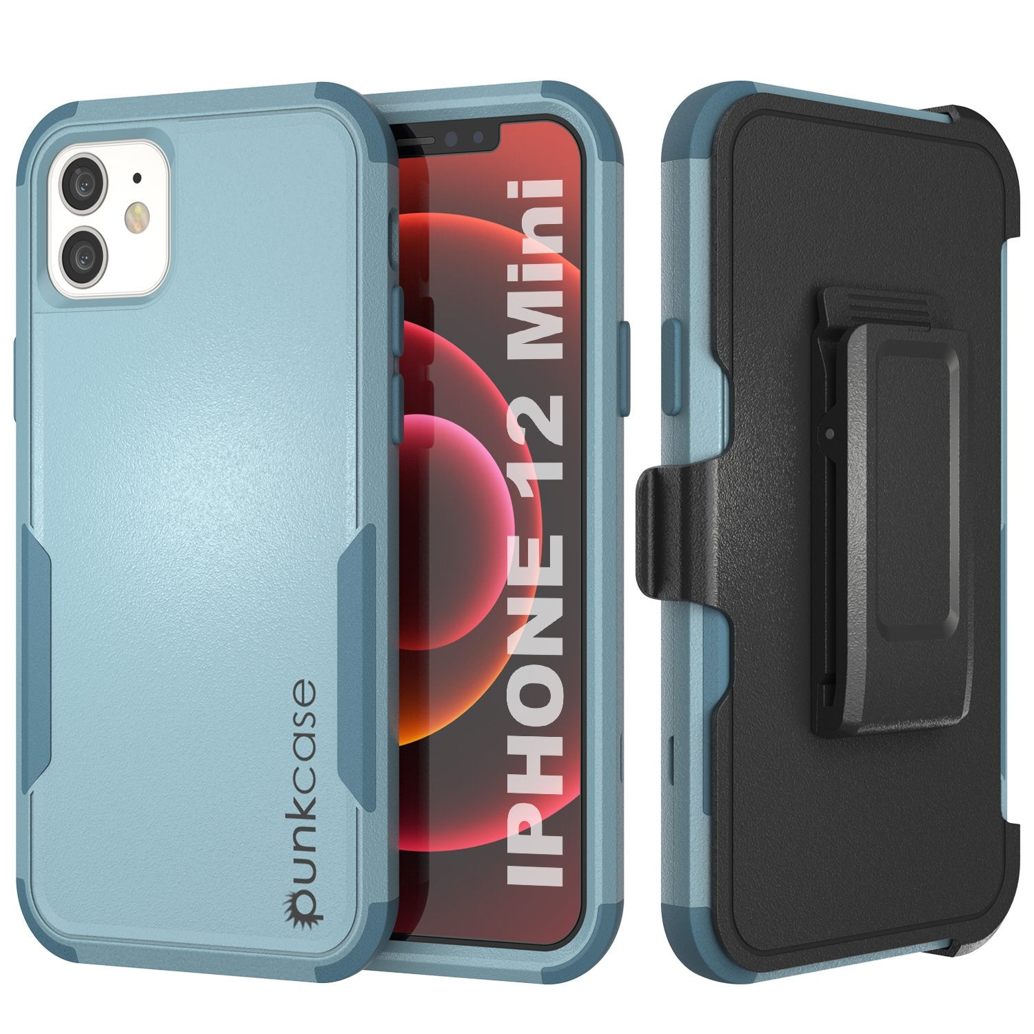 Punkcase for iPhone 12 Mini Belt Clip Multilayer Holster Case [Patron Series] [Black]