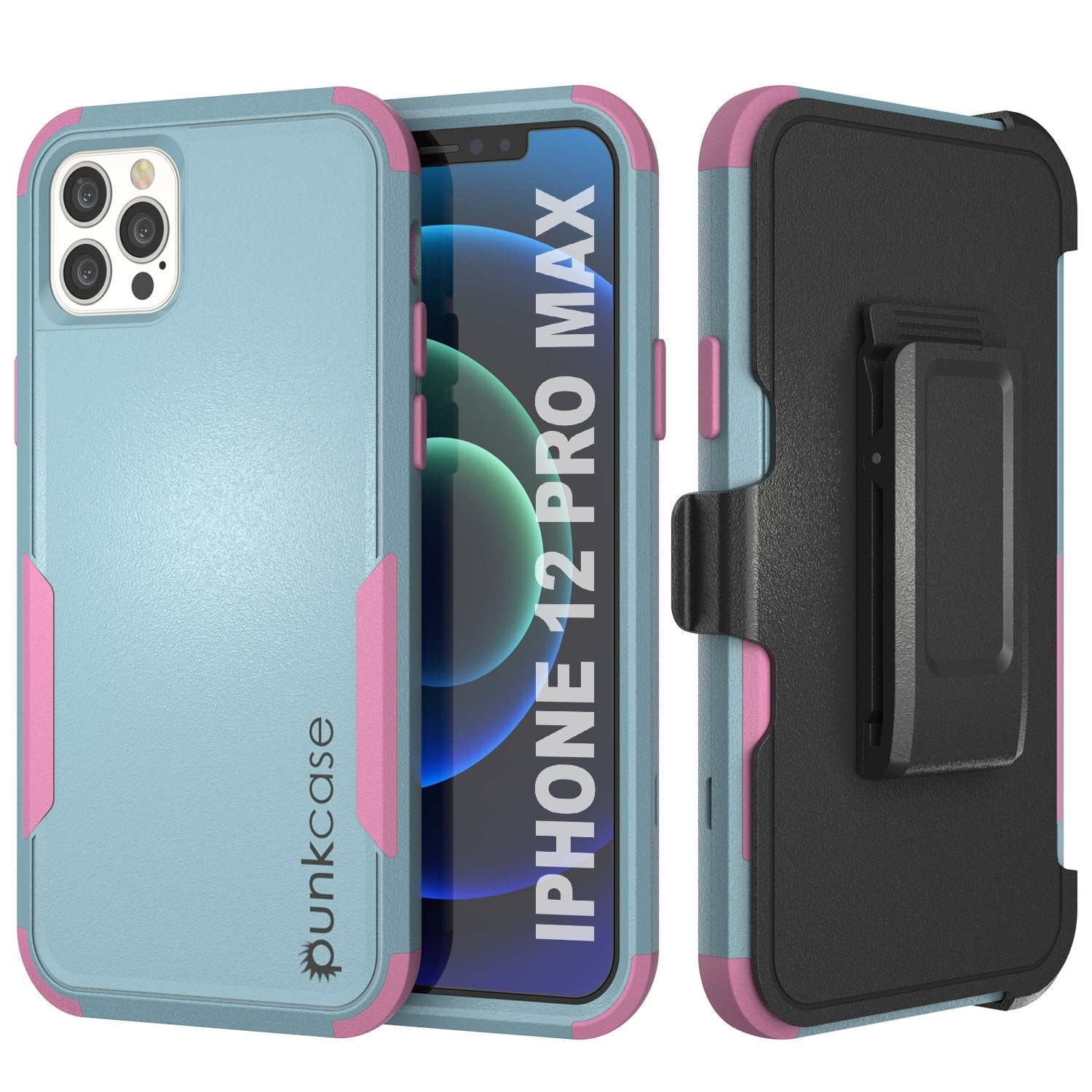 Punkcase for iPhone 12 Pro Max Belt Clip Multilayer Holster Case [Patron Series] [Red-Black]