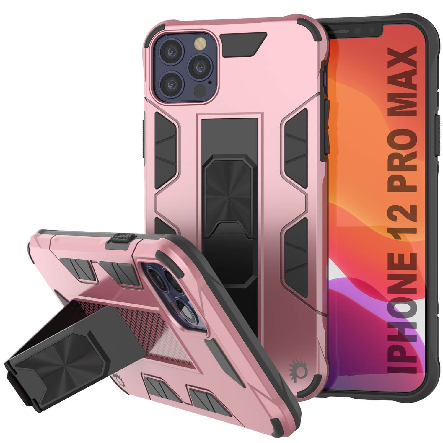 Punkcase iPhone 12 Pro Max Case [ArmorShield Series] Military Style Protective Dual Layer Case Red