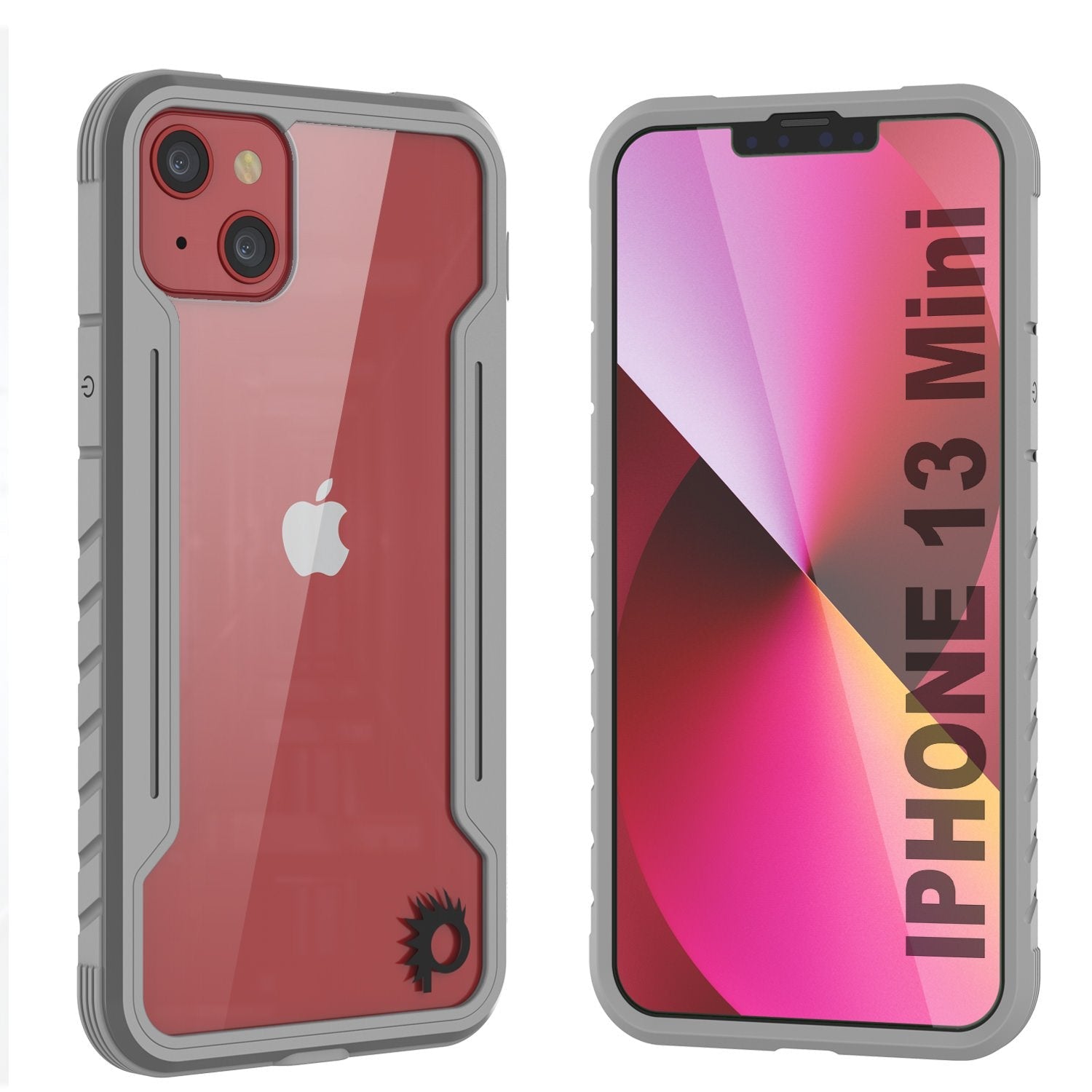 Punkcase iPhone 13 Mini ravenger Case Protective Military Grade Multilayer Cover [Red]