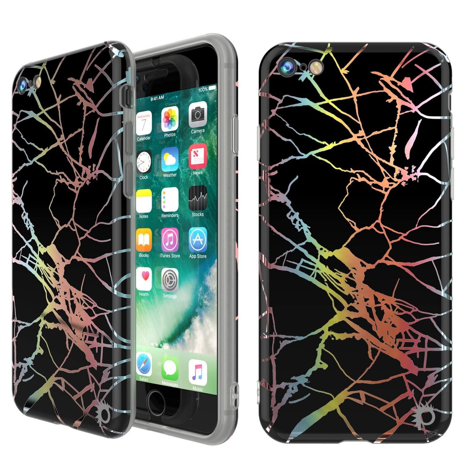 Punkcase iPhone 8 / 7 Marble Case, Protective Full Body Cover W/9H Tempered Glass Screen Protector (Teal Onyx)