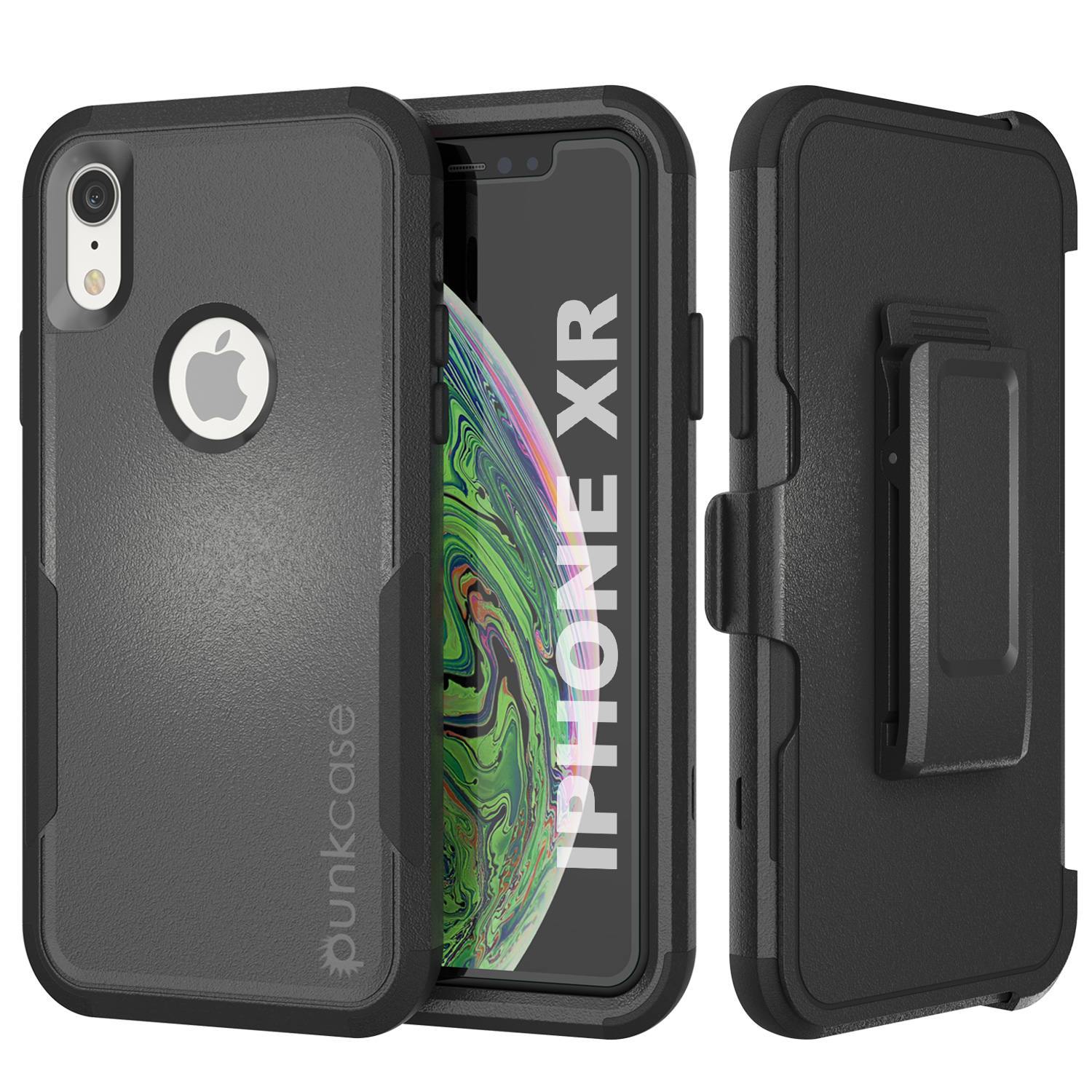 Punkcase for iPhone XR Belt Clip Multilayer Holster Case [Patron Series] [Red-Black]