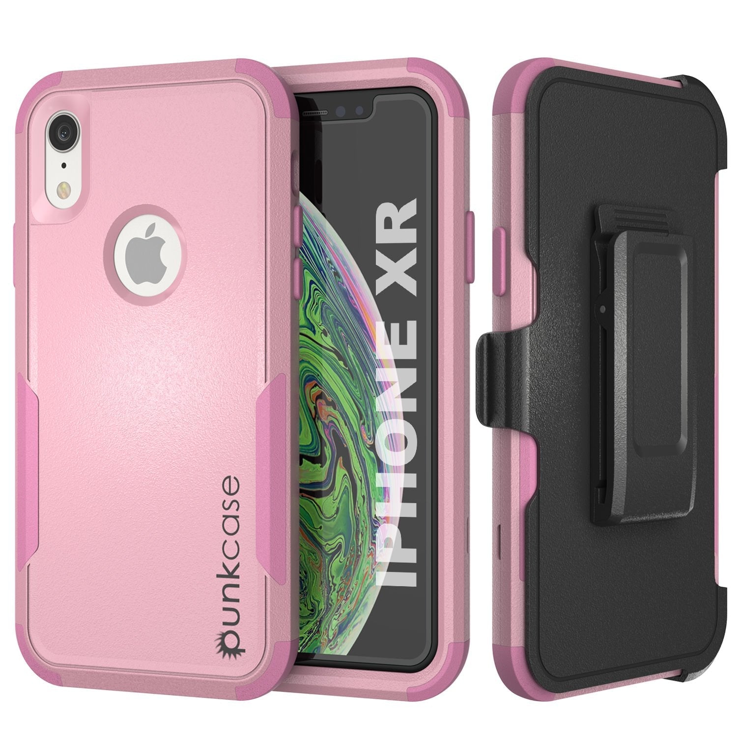 Punkcase for iPhone XR Belt Clip Multilayer Holster Case [Patron Series] [Red-Black]