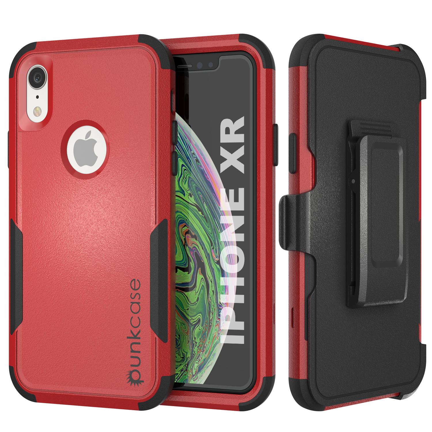 Punkcase for iPhone XR Belt Clip Multilayer Holster Case [Patron Series] [Navy]