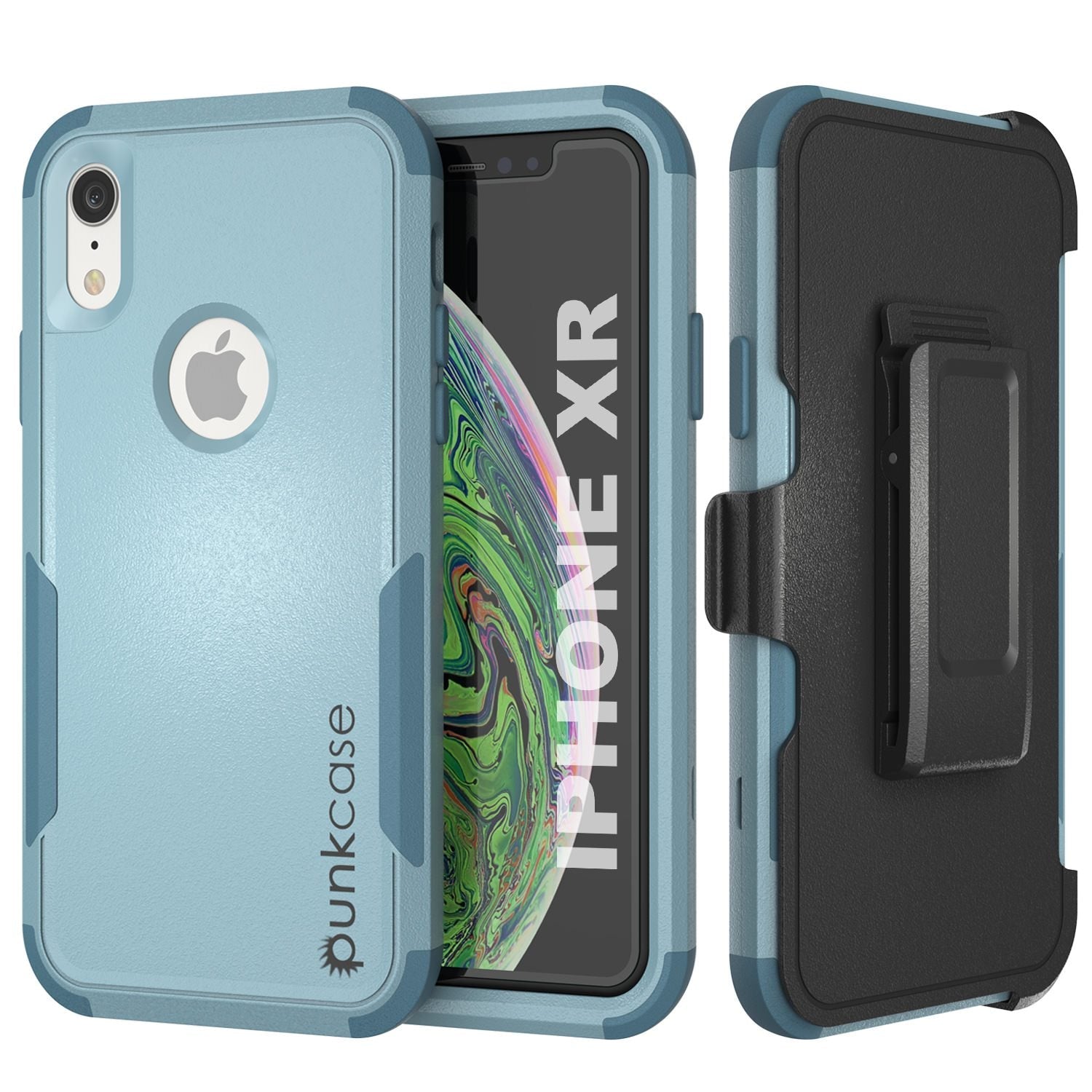 Punkcase for iPhone XR Belt Clip Multilayer Holster Case [Patron Series] [Mint-Pink]