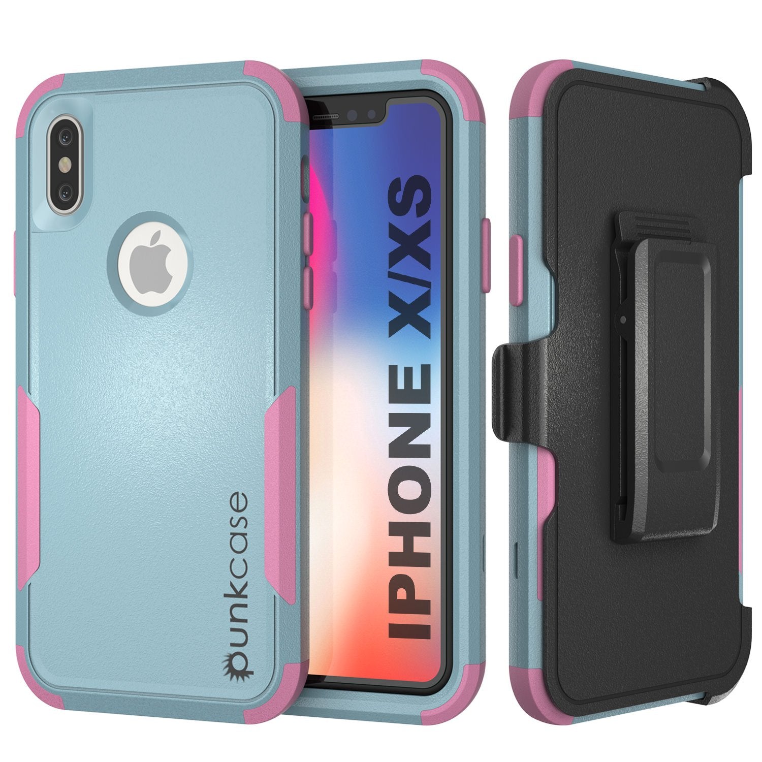 Punkcase for iPhone X Belt Clip Multilayer Holster Case [Patron Series] [Red-Black]