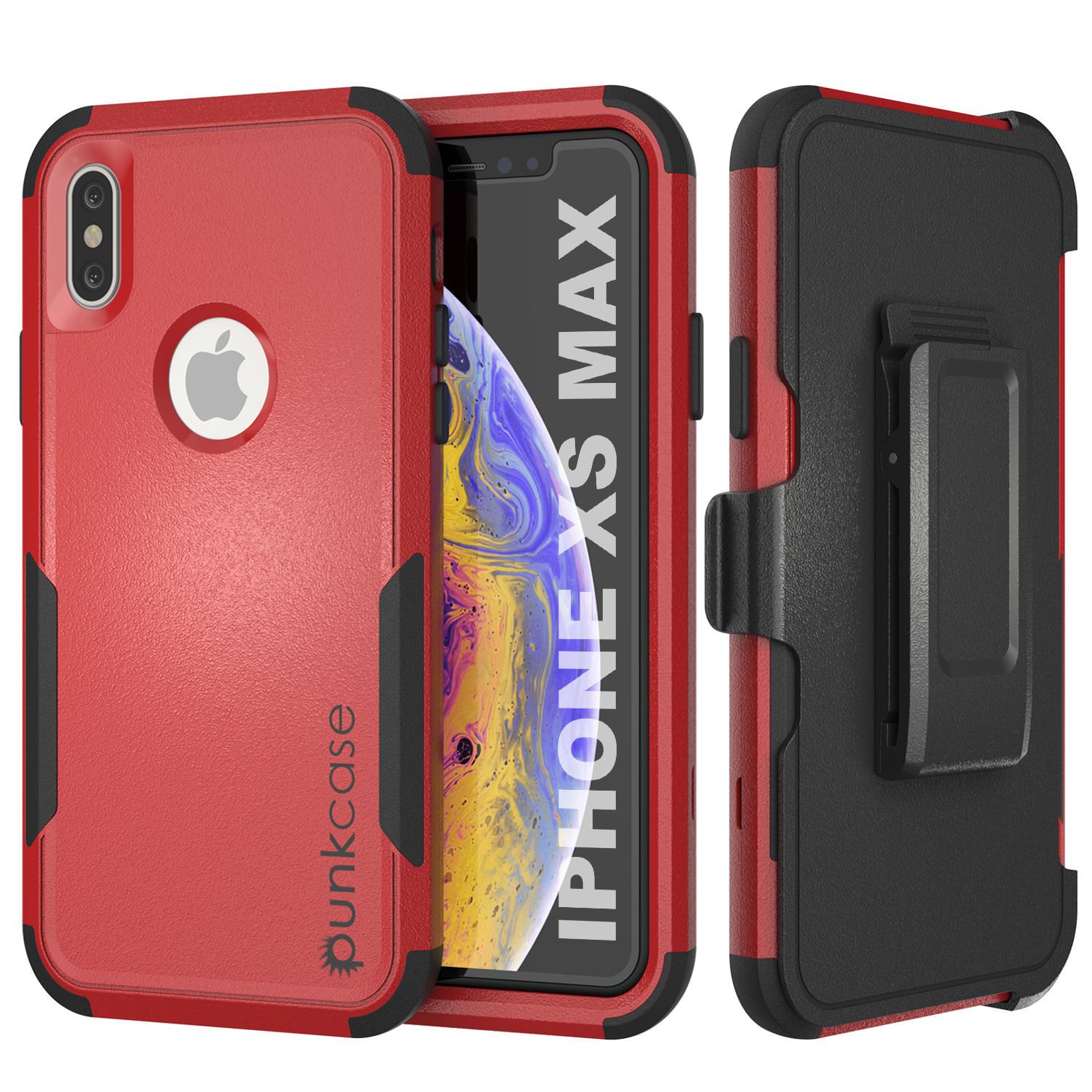 Punkcase for iPhone XS Max Belt Clip Multilayer Holster Case [Patron Series] [Pink]