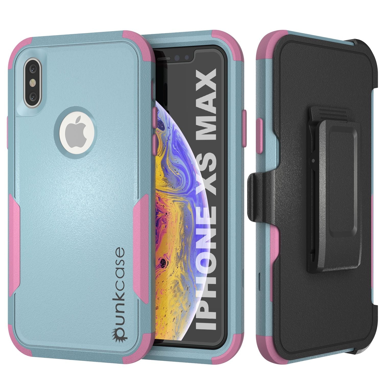 Punkcase for iPhone XS Max Belt Clip Multilayer Holster Case [Patron Series] [Pink]