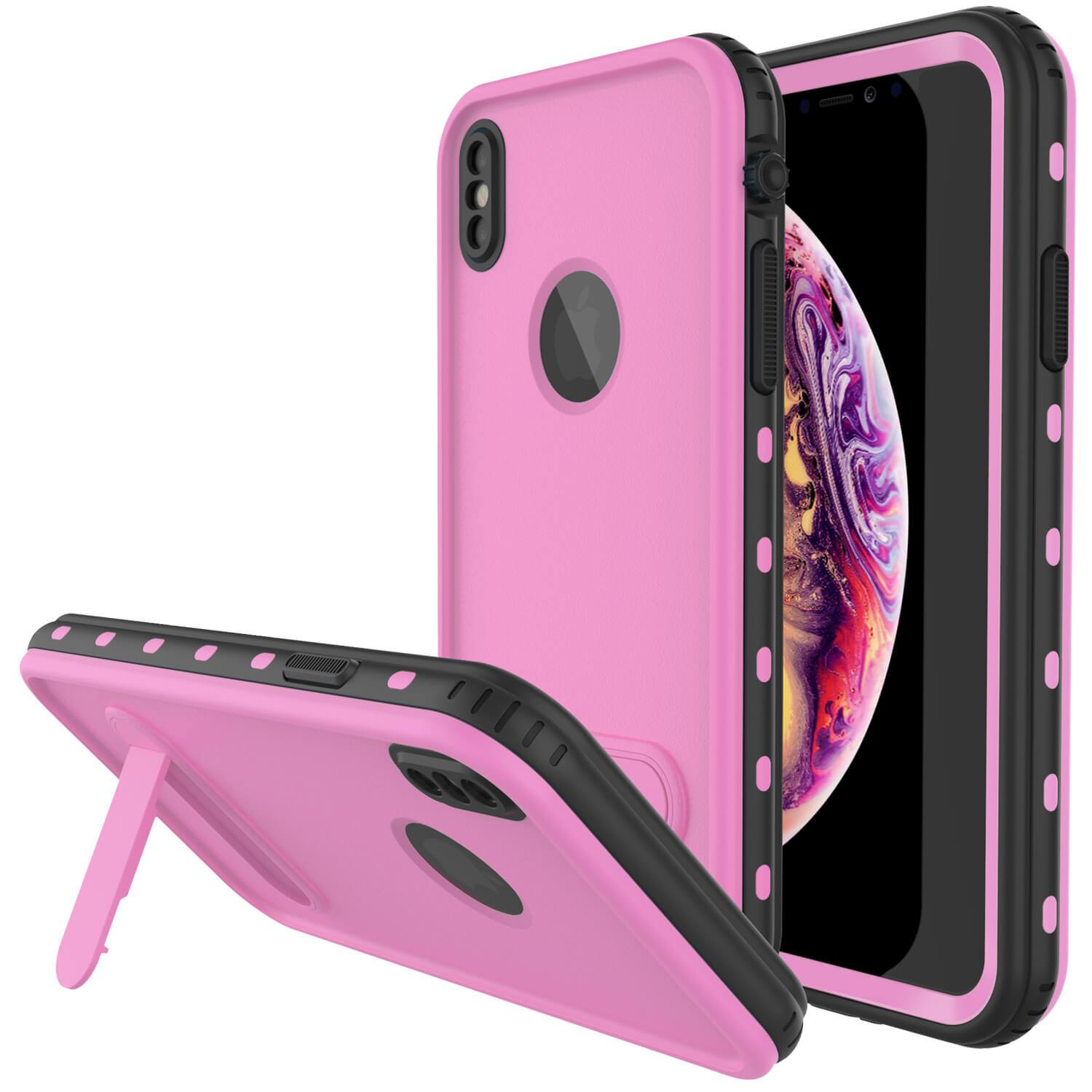 iPhone XS Max Waterproof Case, Punkcase [KickStud Series] Armor Cover [Teal]