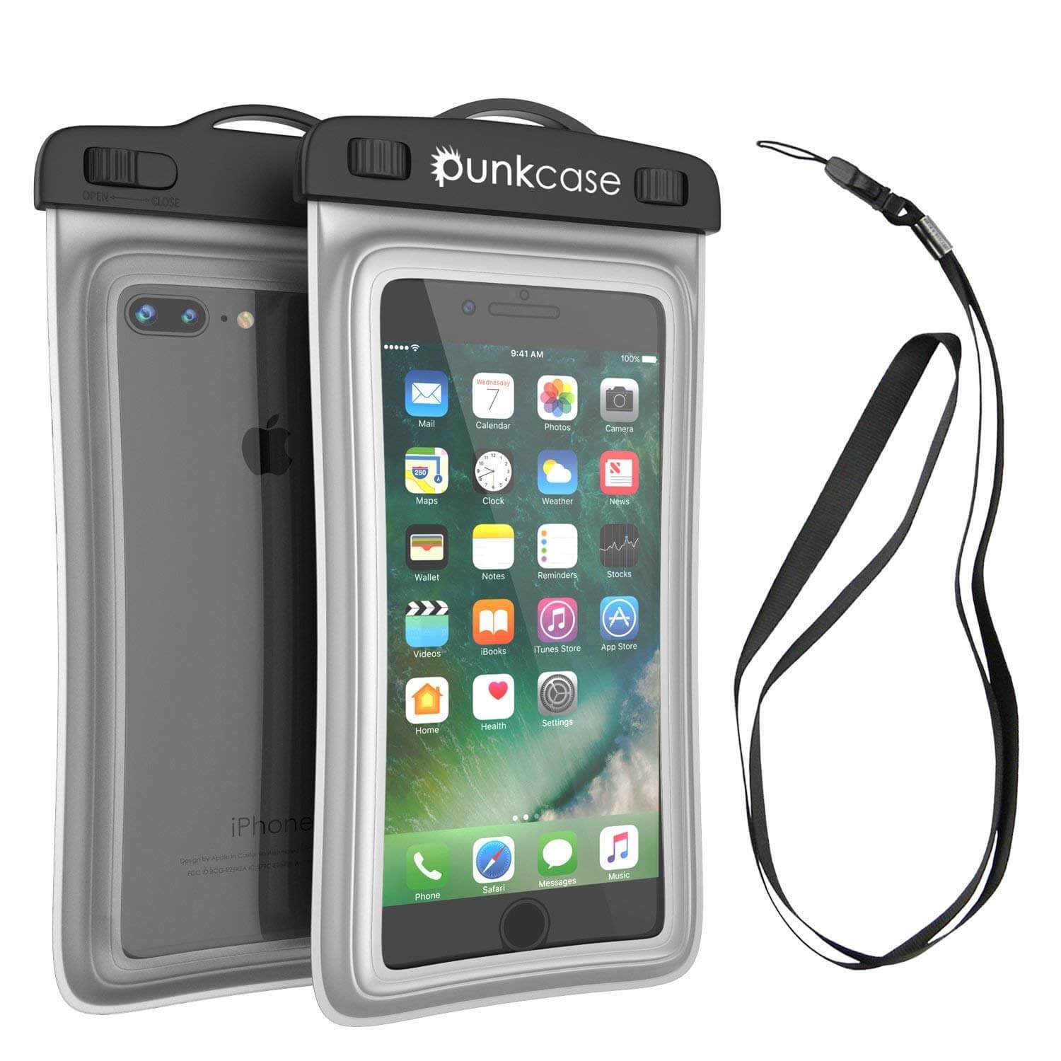 Waterproof Phone Pouch, PunkBag Universal Floating Dry Case Bag for most Cell Phones [Black]