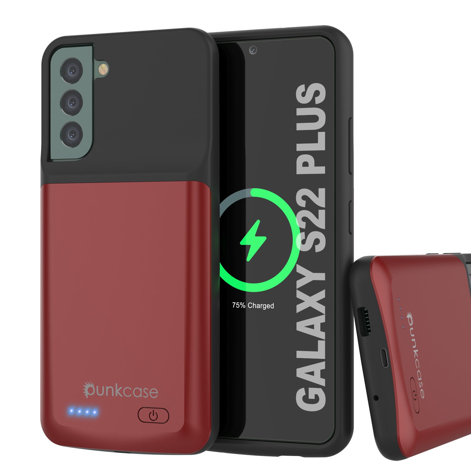 PunkJuice S22+ Plus Battery Case Black - Portable Charging Power Juice Bank with 4800mAh