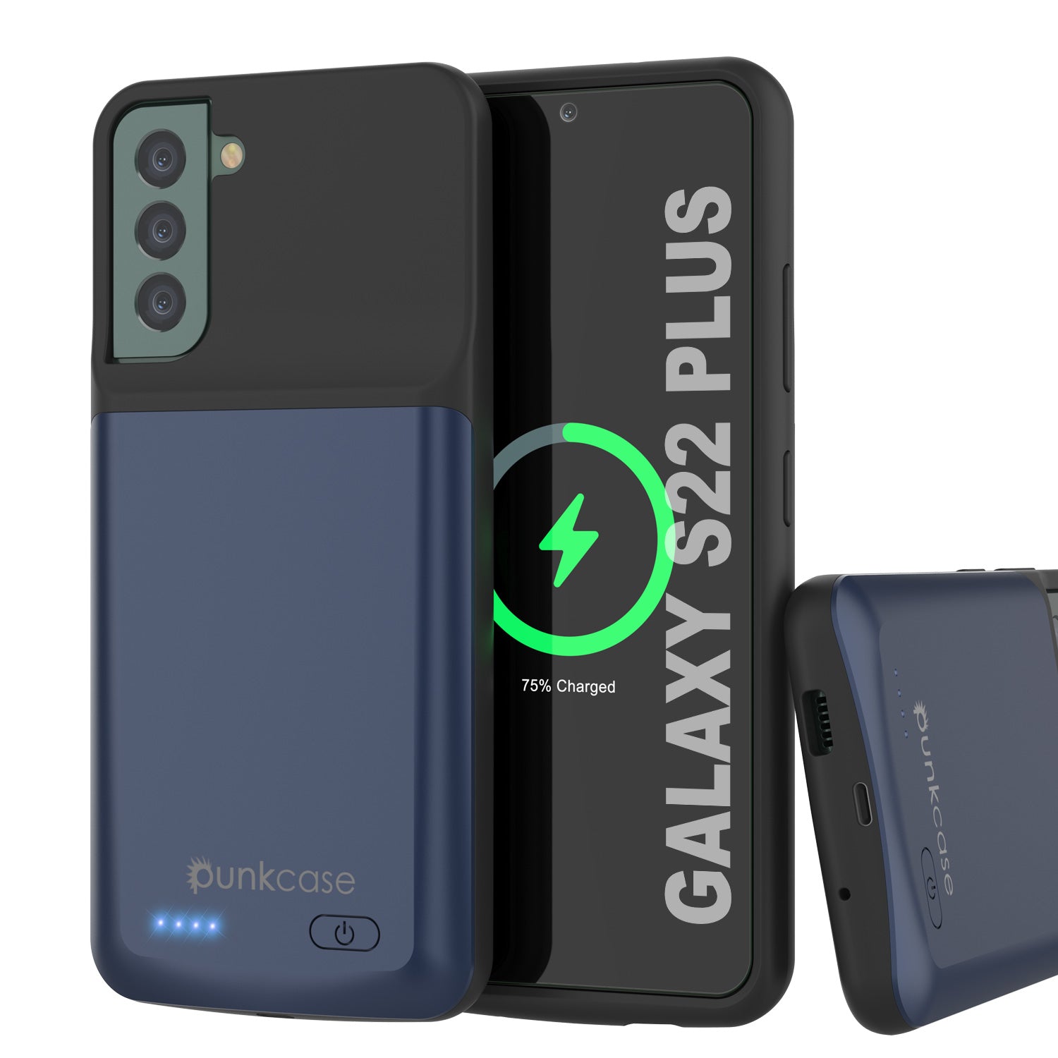 PunkJuice S22+ Plus Battery Case Black - Portable Charging Power Juice Bank with 4800mAh