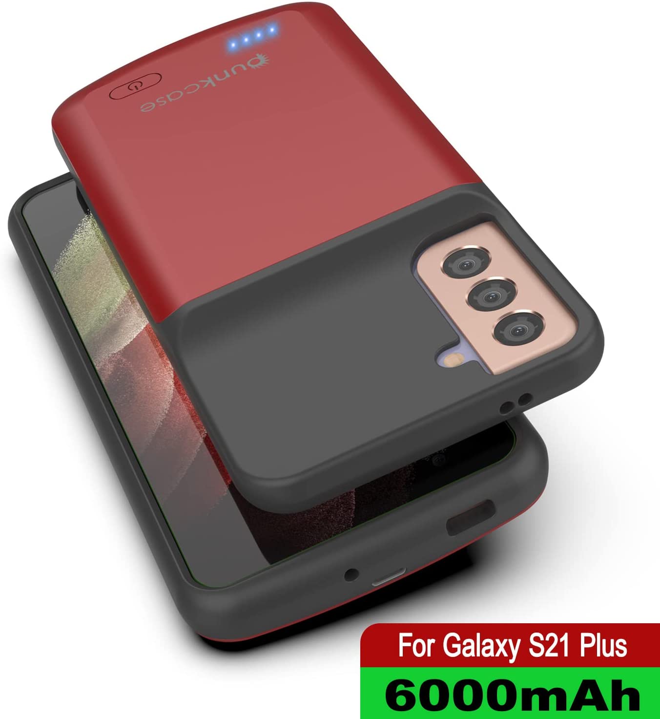 PunkJuice S21+ Plus Battery Case Red - Portable Charging Power Juice Bank with 6000mAh