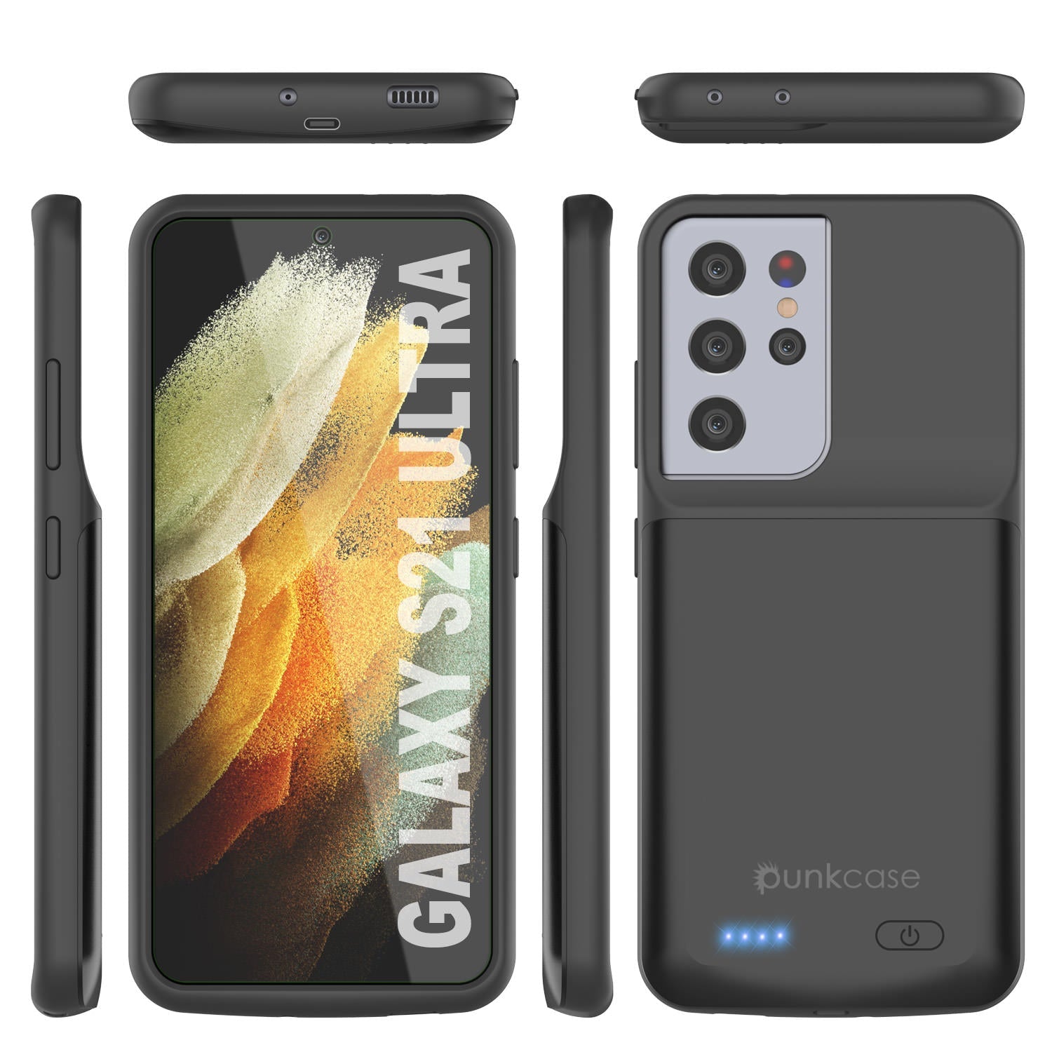 PunkJuice S21 Ultra Battery Case Black - Portable Charging Power Juice Bank with 4700mAh