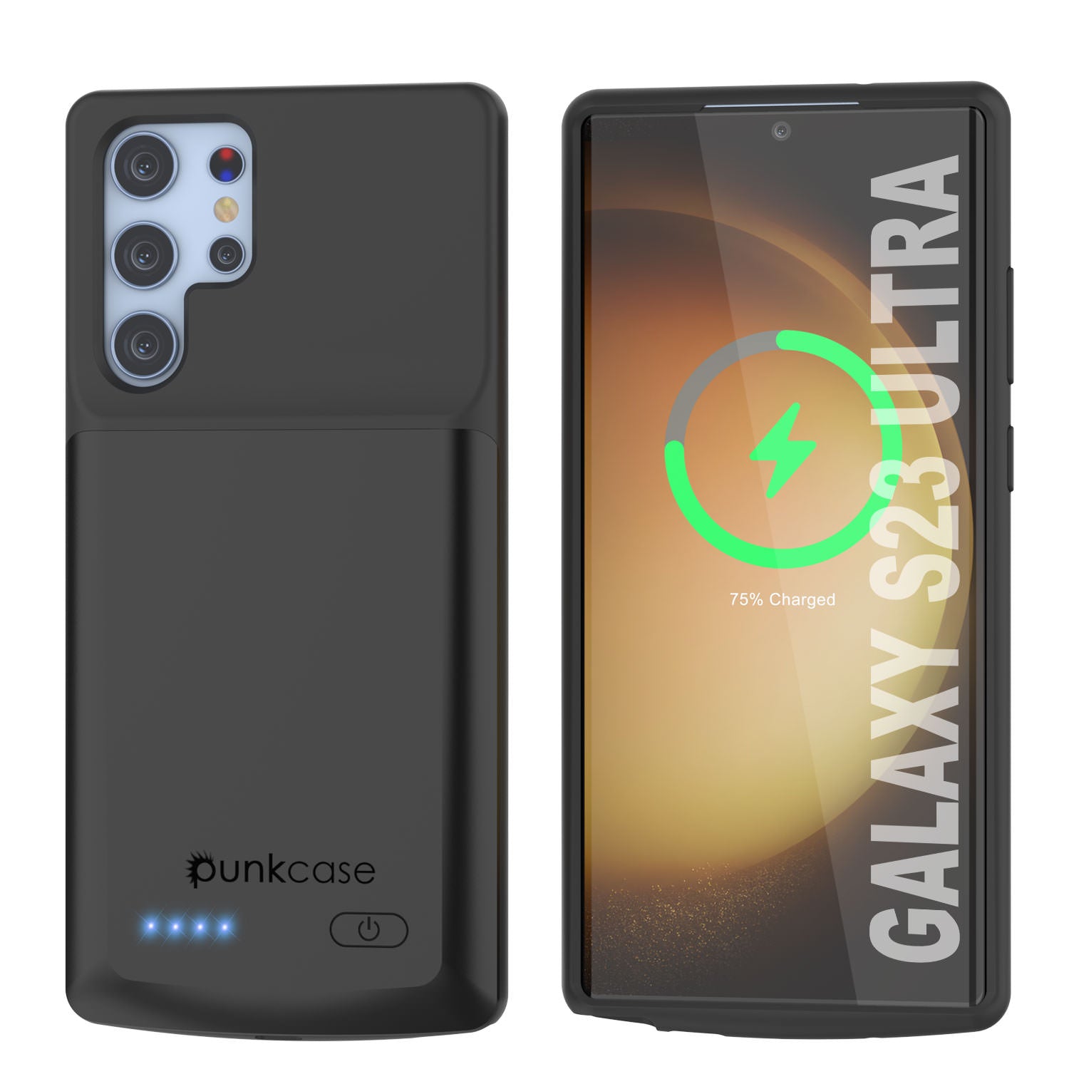 PunkJuice S24 Ultra Battery Case Black - Portable Charging Power Juice Bank with 4500mAh