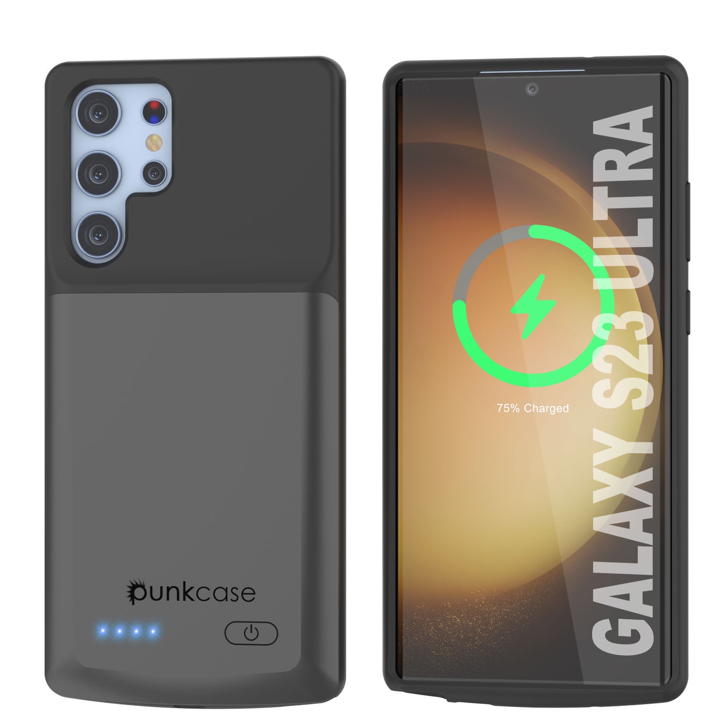 PunkJuice S24+ Plus Battery Case Grey - Portable Charging Power Juice Bank with 5000mAh
