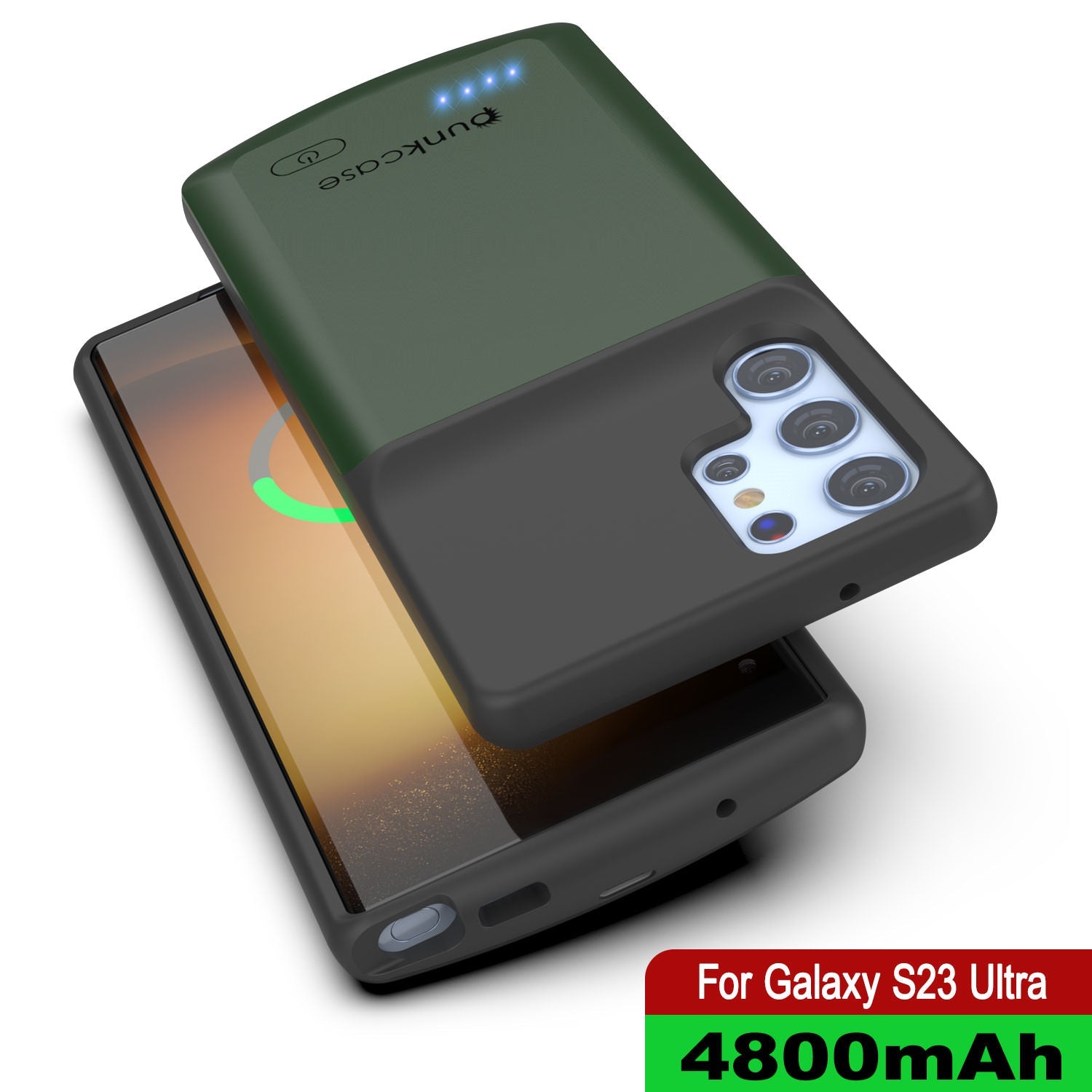 PunkJuice S24+ Plus Battery Case Green - Portable Charging Power Juice Bank with 5000mAh