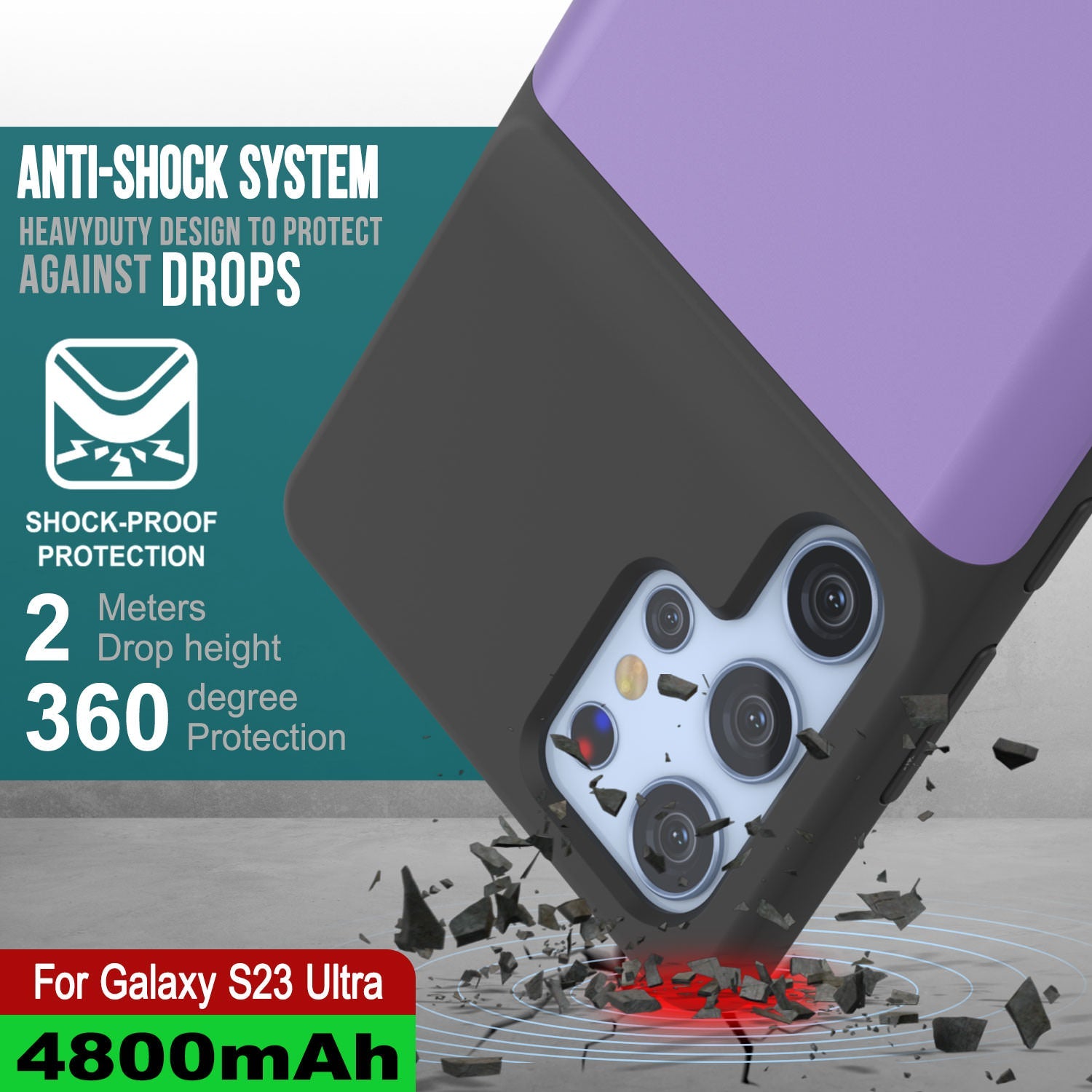 PunkJuice S24+ Plus Battery Case Purple - Portable Charging Power Juice Bank with 5000mAh