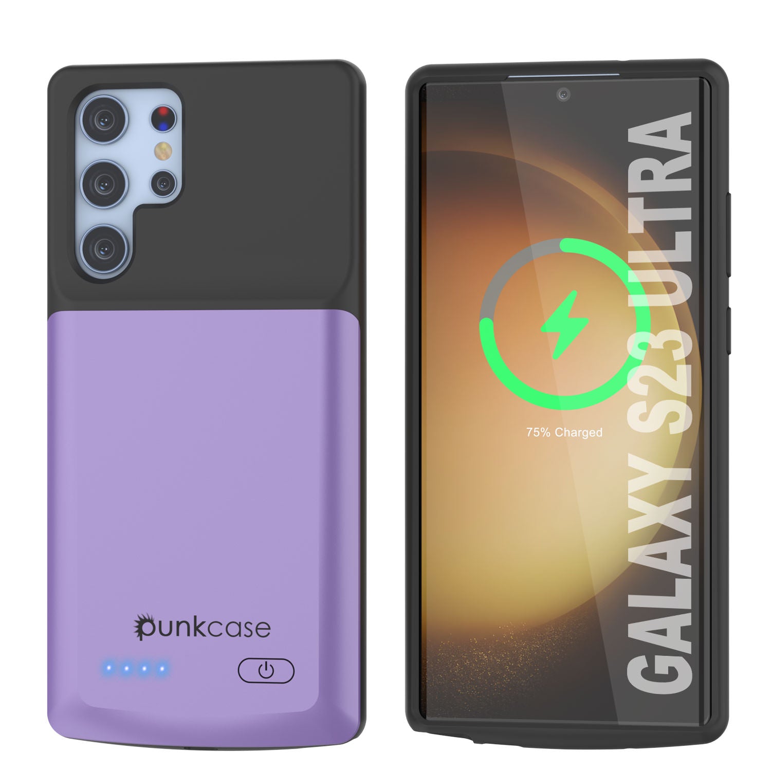 PunkJuice S23 Ultra Battery Case Purple - Portable Charging Power Juice Bank with 4800mAh