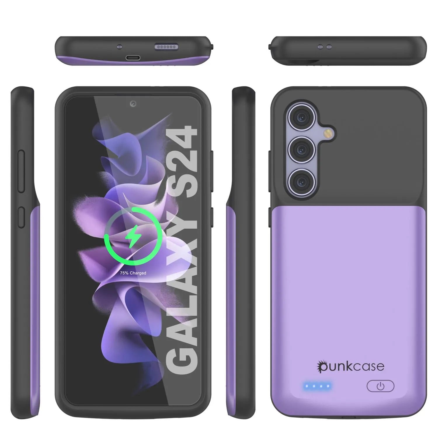 PunkJuice S24 Battery Case Purple - Portable Charging Power Juice Bank with 4500mAh