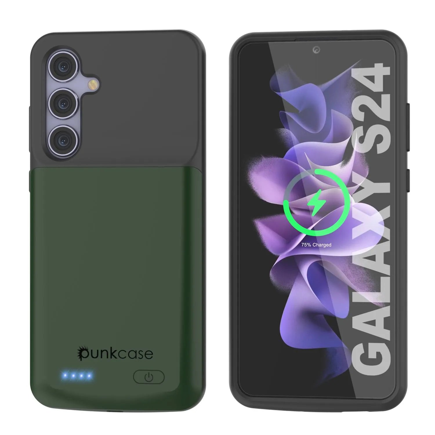 PunkJuice S24 Battery Case Green - Portable Charging Power Juice Bank with 4500mAh