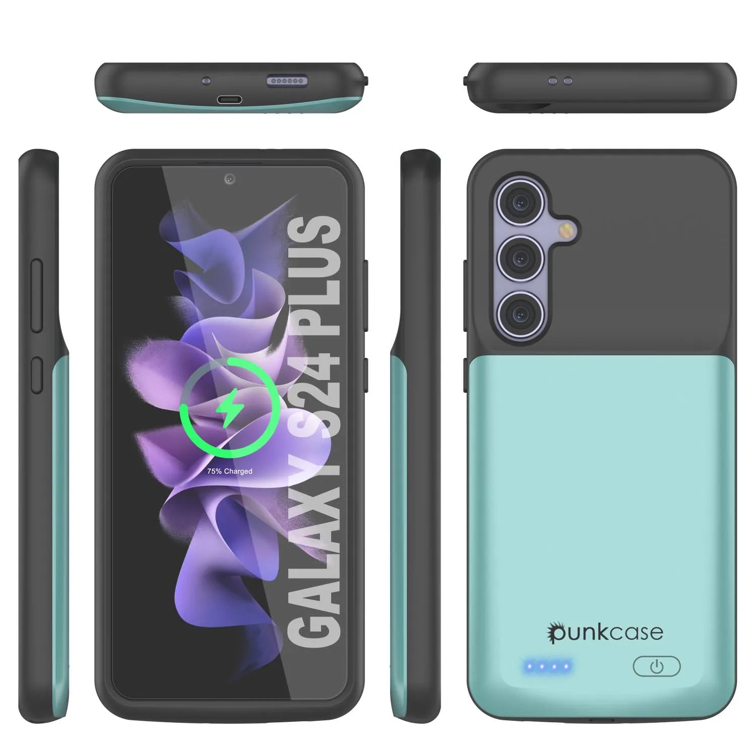 PunkJuice S24+ Plus Battery Case Teal - Portable Charging Power Juice Bank with 5000mAh