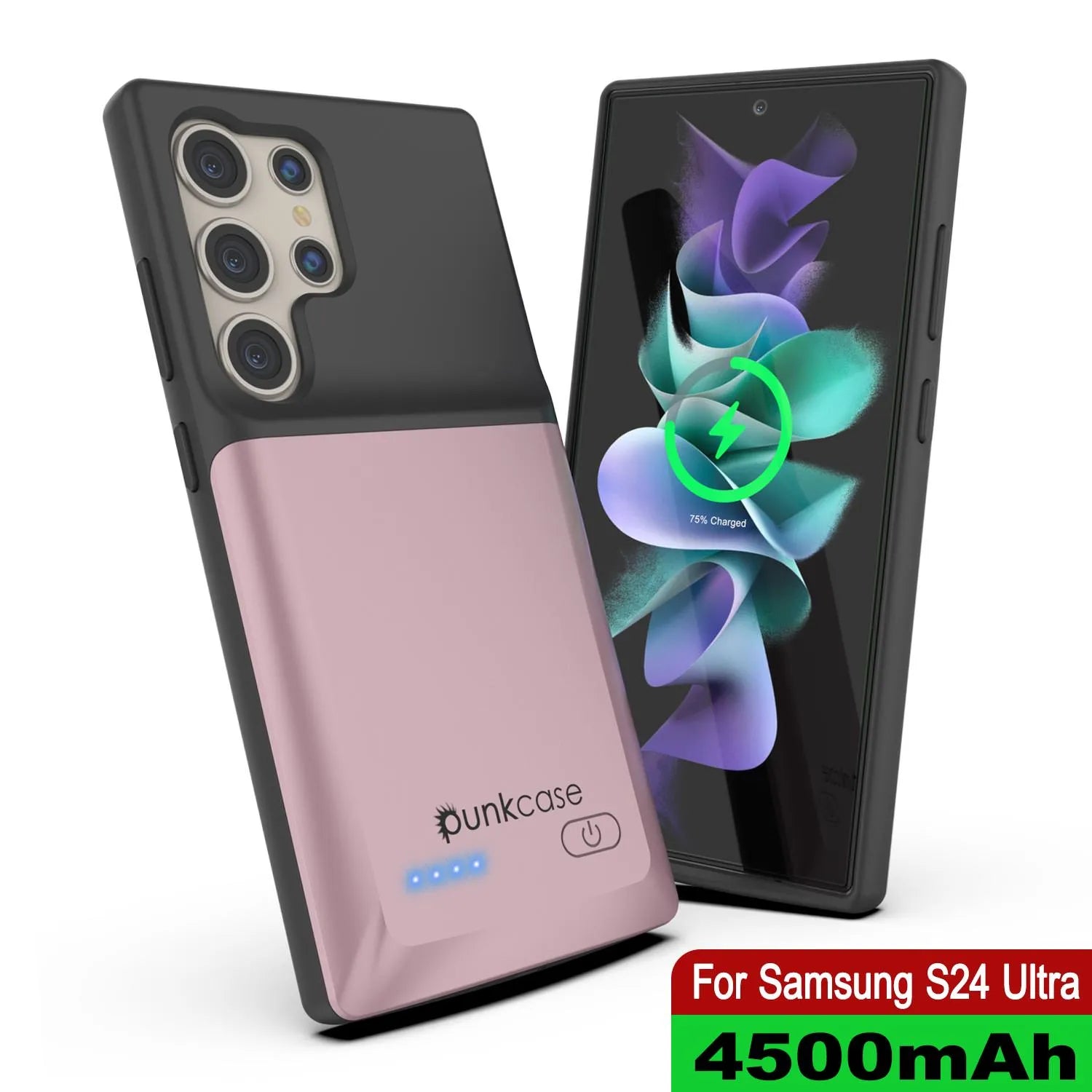 PunkJuice S24 Ultra Battery Case Rose-Gold - Portable Charging Power Juice Bank with 4500mAh