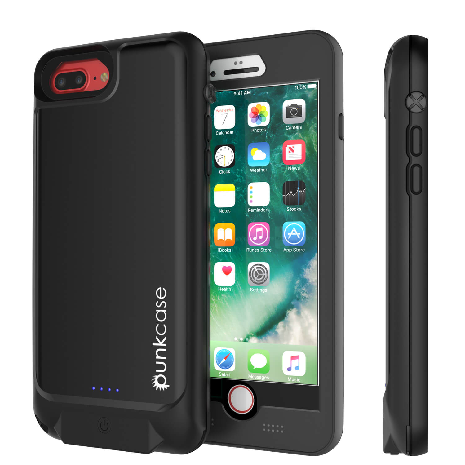 PunkJuice iPhone 8+/7+Plus Battery Case Black - Waterproof Slim Power Juice Bank with 4300mAh