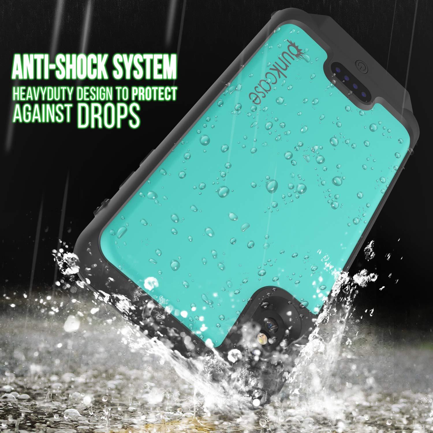 PunkJuice iPhone XS Max Battery Case, Waterproof, IP68 Certified [Ultra Slim] [Teal]