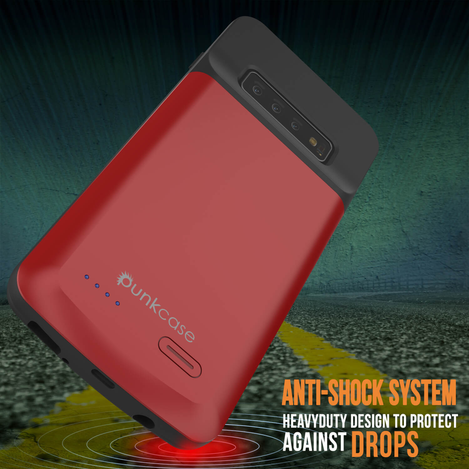 PunkJuice S10 Battery Case Red - Fast Charging Power Juice Bank with 4700mAh