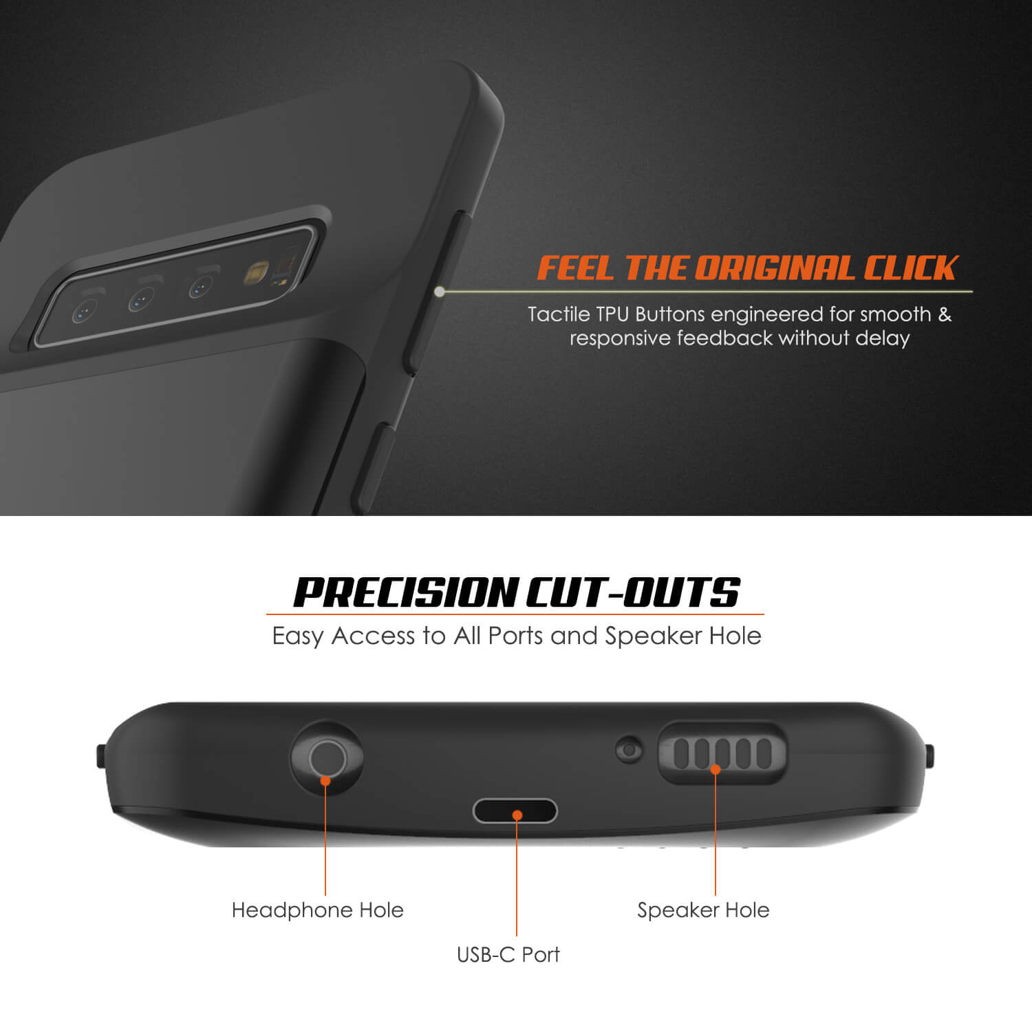 PunkJuice S10+ Plus Battery Case Reg. Black - Fast Charging Power Juice Bank with 5000mAh