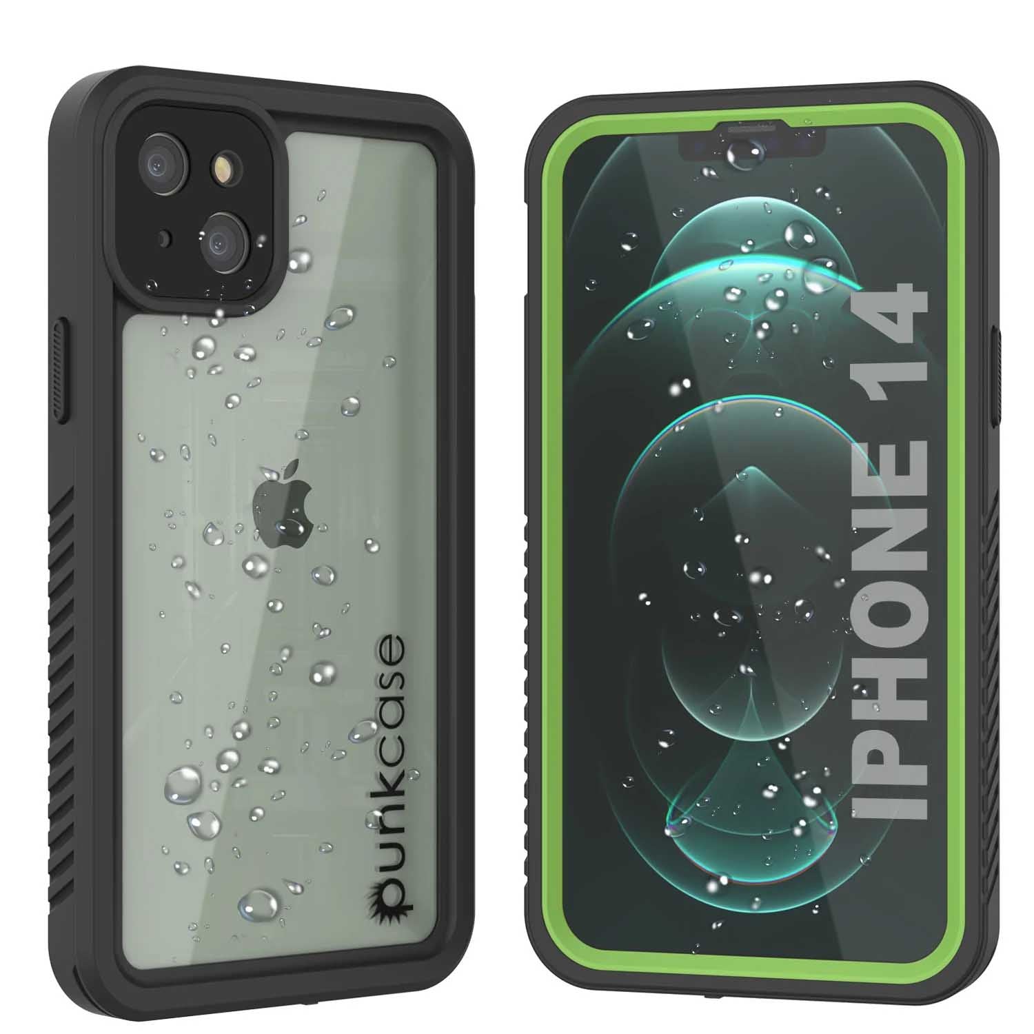 iPhone 14  Waterproof Case, Punkcase [Extreme Series] Armor Cover W/ Built In Screen Protector [Light Green]