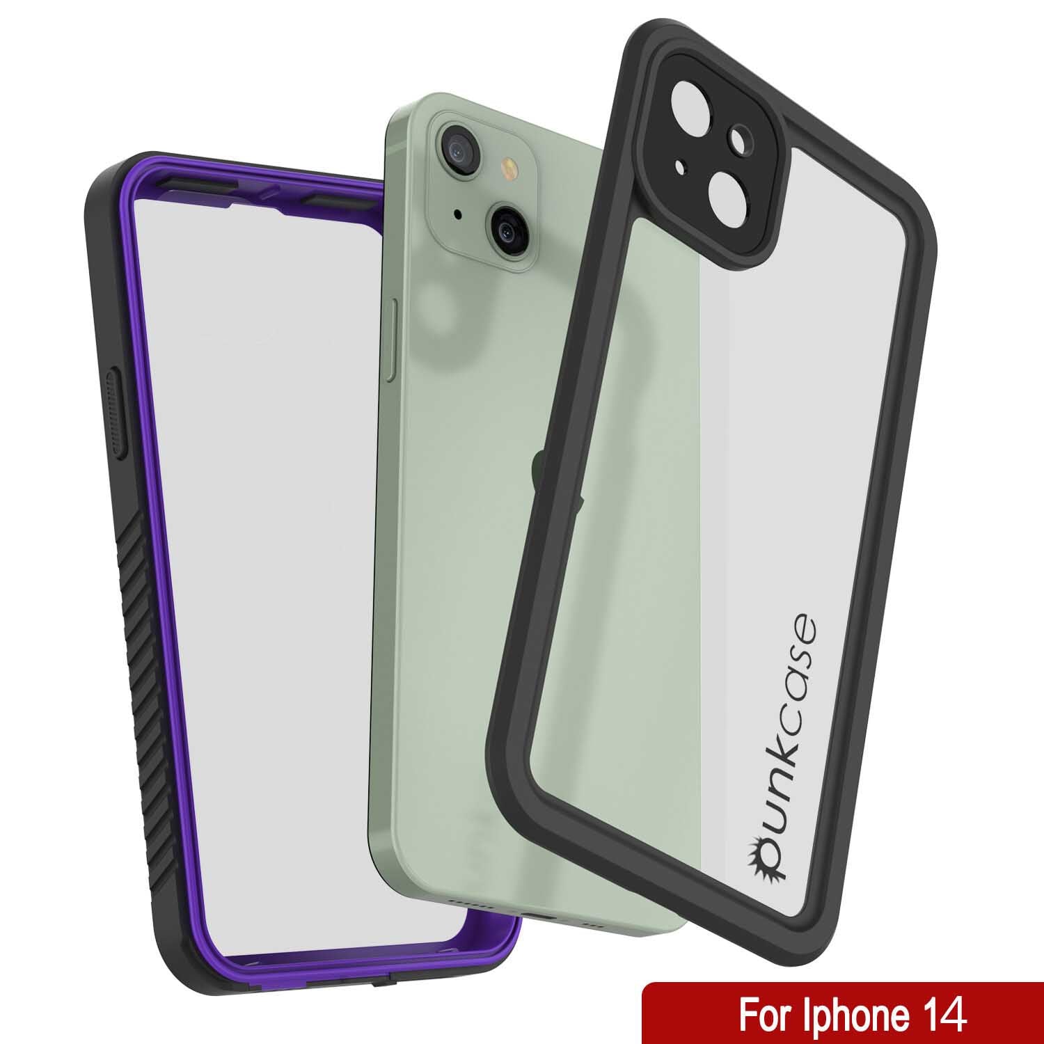 iPhone 14  Waterproof Case, Punkcase [Extreme Series] Armor Cover W/ Built In Screen Protector [Purple]