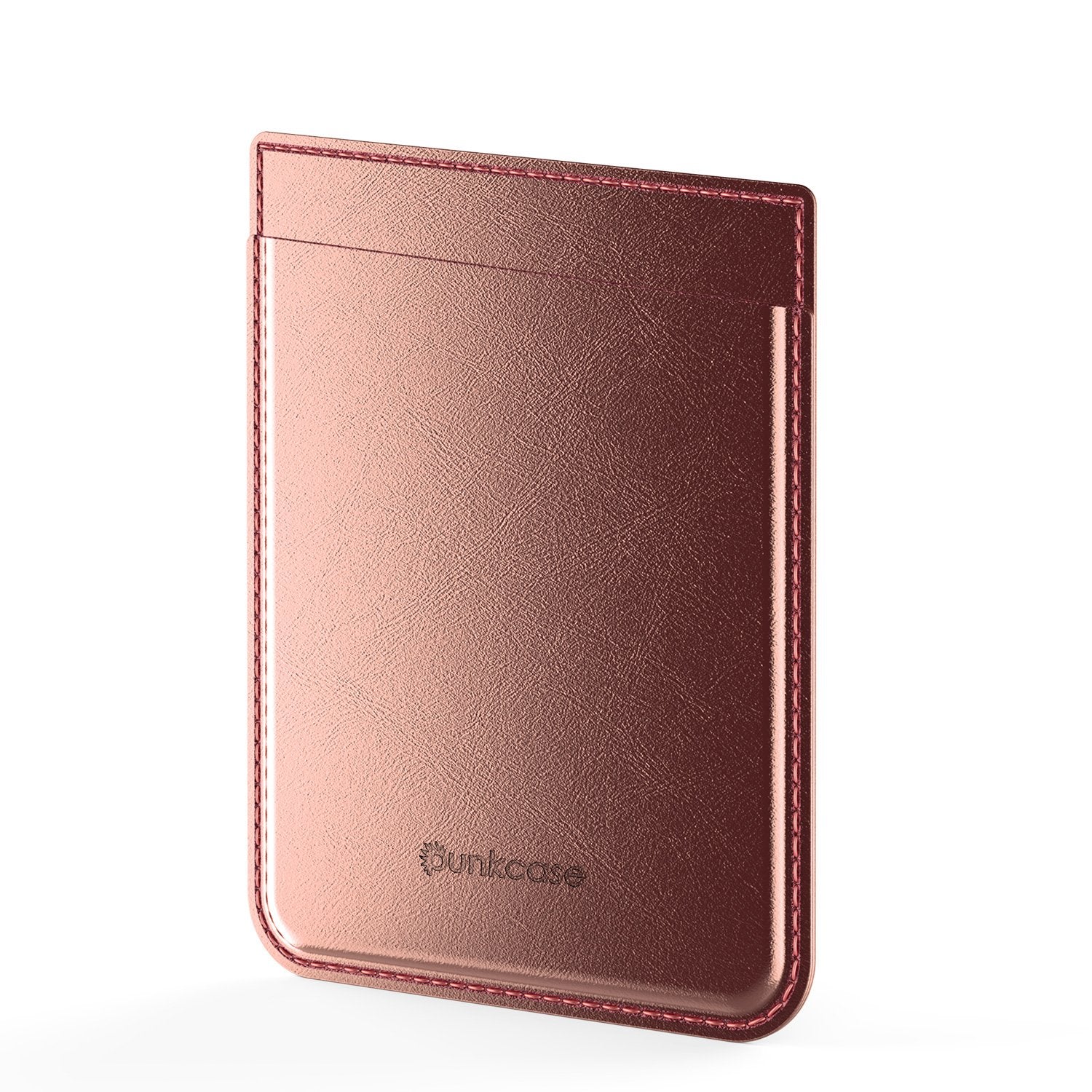 PunkCase CardStud Deluxe Stick On Wallet | Adhesive Card Holder Attachment for Back of iPhone, Android & More | Leather Pouch | [RoseGold] - PunkCase NZ