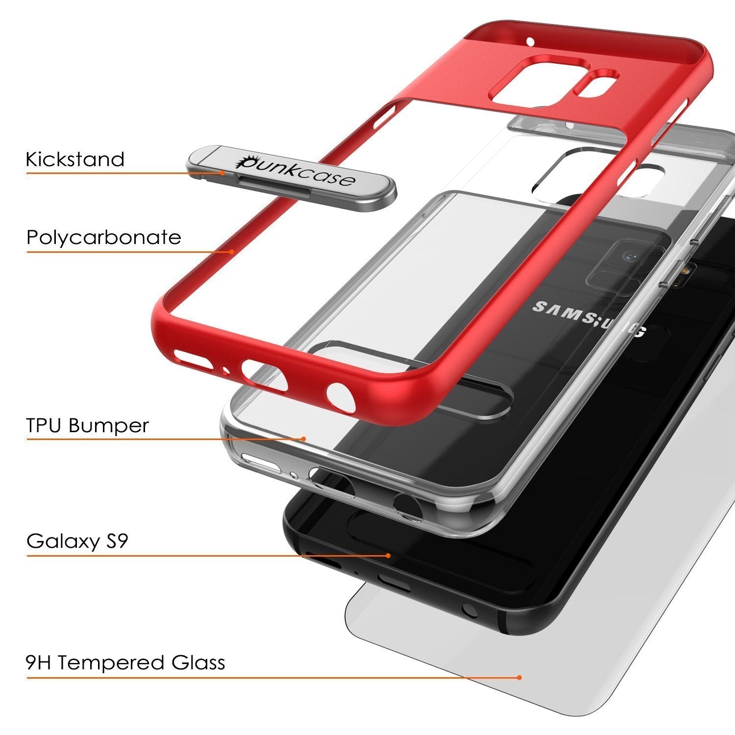 Galaxy S10e Case, PUNKcase [LUCID 3.0 Series] [Slim Fit] Armor Cover w/ Integrated Screen Protector [Red]